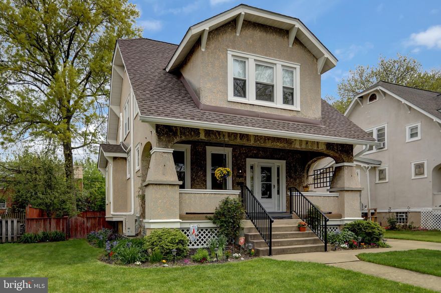 Beautiful stucco craftsman located on a gorgeous block in Parkville. This home has been well maintained, tastefully updated and features charming stained glass windows, original hardwood floors, living room gas fireplace surrounded by built-in cabinetry, 1st floor .5 bath, galley kitchen with SS appliances & cozy sun drenched breakfast area, 3 large 2nd floor bedrooms with surprisingly large closets, new carpet in 2 bedrooms and entire basement, updated roof in 2017.  Square footage above grade is incorrectly recorded on tax records, home is approx. 1,557 square feet above grade. Enjoy the comfort of radiator heat and/or use the multiple split systems for heat/AC with ultimate control and efficiency. The basement has been finished into a large Rec room and den. Enjoy the large covered front porch, deck and patio. Large level & private fenced rear yard with plenty of driveway parking and a detached garage/shed. Convenient location and a great home priced to sell. Take the virtual tour.
