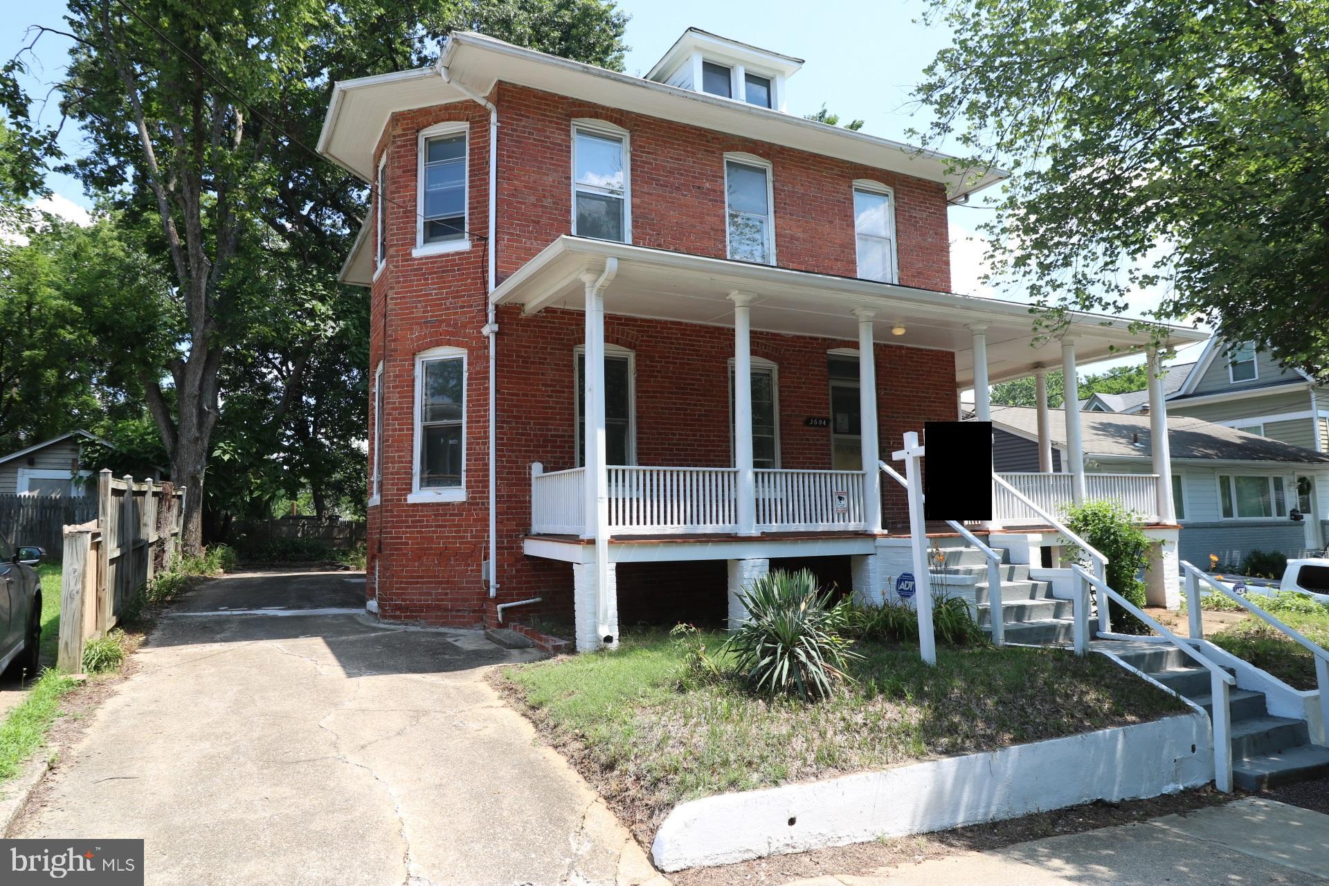 This solid brick home brings tremendous history back to life! Located in the tucked-away mature Mount Rainier community, less than 1 mile to the Washington DC line yet far enough to still enjoy the peace and tranquility of a Maryland suburb. With easy access to major routes including Rt-1 (0.15 mi), Rt-50 (1.25 mi), The Shops at Dakota Crossing located less than 1 mile away and just a few blocks away from the Rhode Island Ave at Mount Rainier bus terminal, tons of shopping and dining just to name a few. The top level includes 3 generous sized rooms and a full bath, while the main level consists of a kitchen area with an open room pantry area left totally open for your personal design and touch, a dining and a huge family area, a wrapped around porch where you can sit and enjoy a cool breeze with elevated views. The basement is unfinished though ready for your special touch with rough-in ready to be connected. The backyard is huge with beautiful tree shade and ready to be converted into your oasis. ). 1031 Exchange may be applicable. Contact friendly agent for more information.