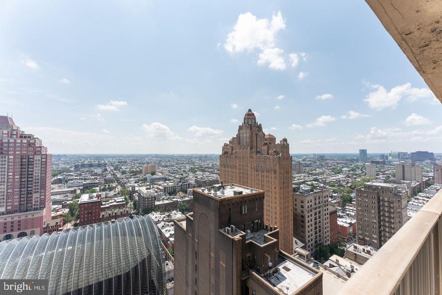 Bright and sunny one bedroom with panoramic southern views on a high floor of The Academy House. The condominium has a south-facing Juliet balcony in the living room. The kitchen features wood cabinetry, a pass through to the living room, a tile floor and tile backsplash. The bathroom boasts a large vanity and shower/tub combination. The bedroom is generously sized and has great closet space. There is a stackable washer/dryer in the unit. Residents of Academy House enjoy a 24-hour doorman and a state-of-the-art fitness and aquatic center. There is valet parking in the building's garage for an additional monthly fee, subject to availability. The Academy House is located in the heart of Center City and within close walking distance to Rittenhouse Square, Washington Square, and the Broad Street and Market Street office corridors.