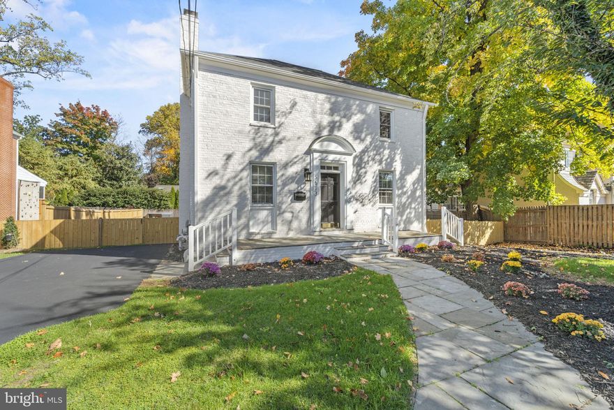 Stunning 4-bedroom, 2.5-bath single-family colonial nestled on an expansive 9800+ sq ft lot in the highly coveted Bradley Hills neighborhood, just steps to Bethesda Row. Designer finishes welcome you to this light-filled home featuring a new roof, water heater, refinished hardwood floors, and fresh interior + exterior paint throughout (2023). The chef’s kitchen boasts beautiful cabinets, quartz countertops, all new stainless-steel appliances, and a well-situated charming breakfast nook with built-in benches. Enjoy a quiet morning while savoring your morning coffee surrounded with ample natural light via large windows and skylight, while taking in the peaceful views of the rear yard. This home is an entertainer’s dream- presenting an inviting living room with wood burning fireplace, formal dining room, and an incredible family room addition adorned with a cozy wood burning fireplace with stone surround, coffered ceilings, recessed lighting, and custom-built shelving, creating an atmosphere of warmth and elegance. When it's time to unwind, retreat upstairs to the spacious owner’s suite, featuring dual closets and an en-suite bath with a contemporary vanity and tiled walk-in shower. Three additional generously sized bedrooms, each with ample closet space, and a full bath complete this level. Large, partially finished basement with separate exterior entrance and laundry room offers tons of space for all your storage needs and the opportunity to add your own future customizations to this home. Plenty of options for outdoor entertaining including a rear composite deck and patio, new exterior privacy fence along two sides of the property, newly replaced exterior siding, and large shaded front yard with mature landscaping. Host the perfect summer BBQ or enjoy an evening drink under the stars in this idyllic outdoor haven. Driveway offers off-street parking for up to 4 cars. Ideally situated within one mile of all that Bethesda Row has to offer, including a plethora of dining and shopping options, the Bethesda Metro (red line), and Safeway and Giant grocery stores. Don’t miss this opportunity to live in the heart of Bethesda!