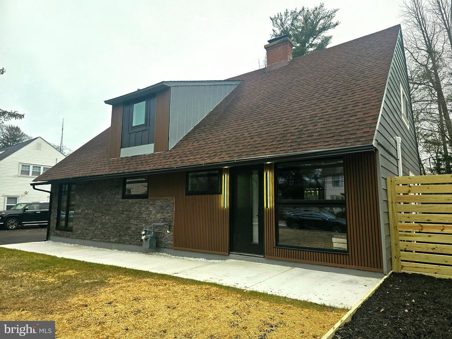 Open House SATURDAY 12:00-2:00! Welcome to this stunning, ultra-modern 4-bedroom, 2-bath home in the heart of Wyndmoor, located within the highly desirable Springfield Township School District. Offering a perfect blend of contemporary style, comfort, and convenience, this home delivers modern suburban living at its finest!

Completely renovated in 2025-2026, the home features a bold, modern aesthetic with clean architectural lines, premium finishes, and a bright, open feel throughout. The flexible layout offers two bedrooms and a fully renovated bath on the main level; the second floor includes two additional bedrooms, another beautifully renovated full bathroom, and a dedicated mechanical room with a new HVAC system (2025).

Recent upgrades include sleek, ultra-modern siding, updated windows, a new garage door and garage roof, a resealed and coated driveway, luxury vinyl plank flooring, new paint and designer lighting —all combining for stylish, low-maintenance living.

The sun-filled living room showcases dramatic large windows and a striking modern wood-burning fireplace, creating an inviting yet sophisticated atmosphere. The brand-new, ultra-modern kitchen features stainless steel appliances, quartz countertops, and contemporary cabinetry.

Step outside to a private, flat, fully fenced backyard—ideal for outdoor relaxation, play, or hosting gatherings. The patio provides the perfect setting for summer evenings, with convenient side access to the garage.

With its cutting-edge design and location in one of Montgomery County’s most sought-after school districts, this move-in-ready home offers the perfect blend of modern style and suburban appeal. 

Showings will start on January 23rd (Friday). Don't miss this unique property, schedule your showing appointment in advance!