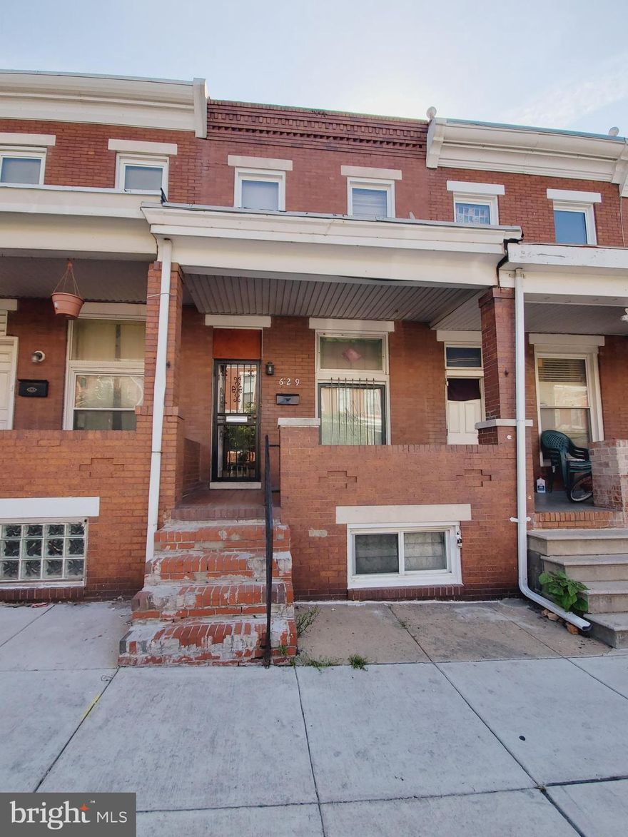 Great opportunity to own this spacious Porch Front Rowhome with fenced in Back Patio!  This home has been spruced up throughout with new paint!  Featuring 3 Bedrooms and 1 Full bath upstairs and a half bath in the full basement.  Don't miss out on this home, schedule an appointment today!
