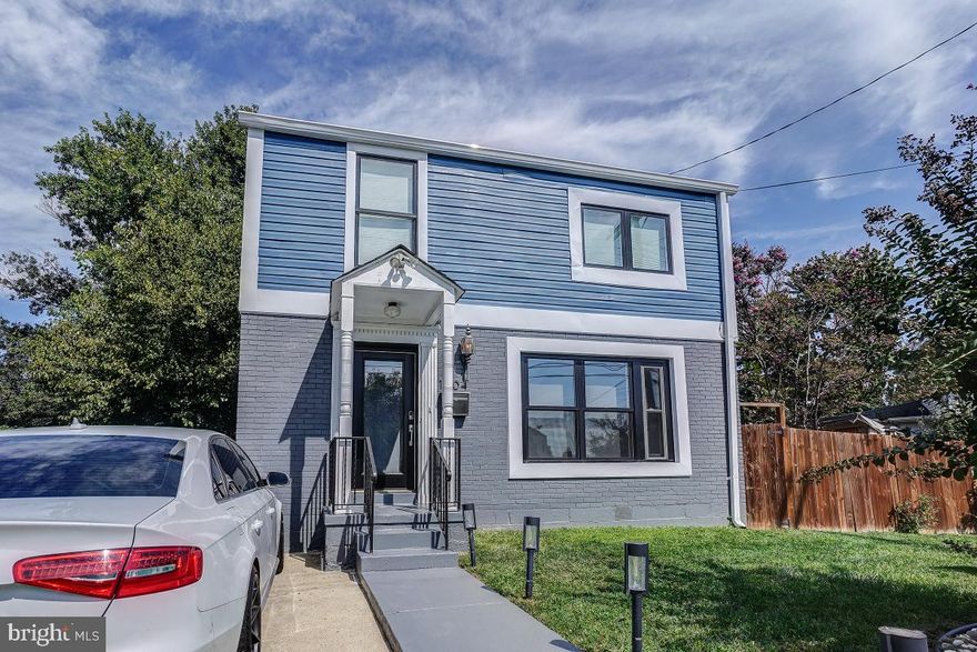 Beautifully renovated, detached home in Parklawn. Upstairs are 3 bedrooms and 2 full bathrooms, with an en-suite primary. On the main level, there is a gorgeous open concept kitchen with a powder room as well as a separate section with a full bathroom that could be used for guests/in-law suite. Top of the line finishes throughout include marble countertops, stainless steel appliances, and gorgeous hardwood floors. Step out into the large backyard with extensive hardscaping and a pergola creating the ideal entertaining space. The paved driveway is perfect for off-street parking. Great location in Hyattsville with easy access to DC, Silver Spring, and College Park.