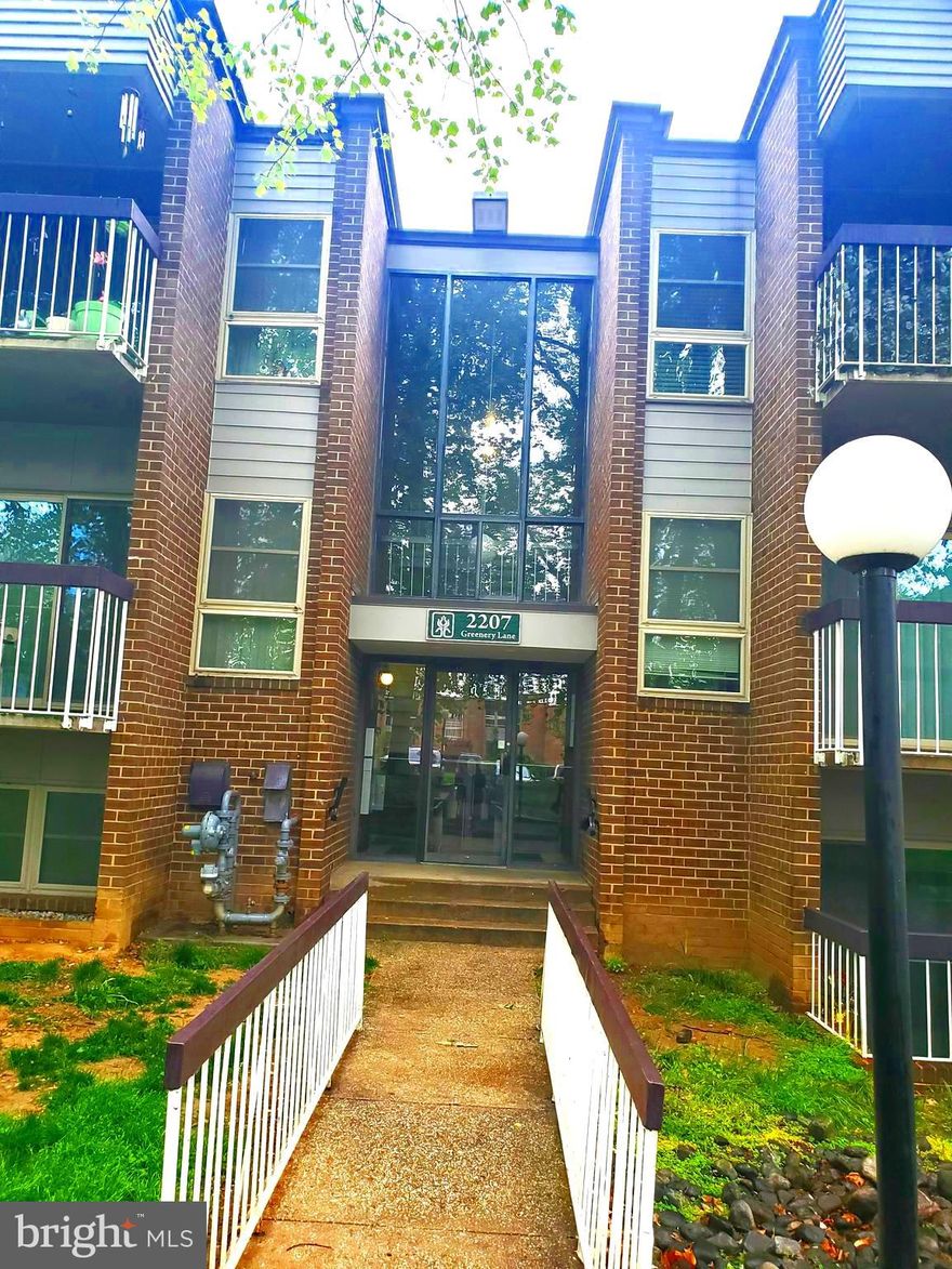 Location and convenience......  Walk to metro or take the bus at the door!  Easy commute to all points.  Large 3 bedrooms, 2 full baths on one level.  Condo fee includes all utilities and amenities, no additional bills due.  Just painted throughout, nice wood floors and some ceramic, kitchen has been updated, breakfast bar is very convenient, lots of closet space and large storage closet.  Additional private storage available in basement area. Balcony overlooks backside of backside of building.  (NOT FHA Approved and no Investor buyers).