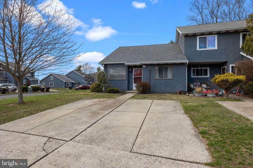 This inviting end-unit townhome features an open floor plan with a living room and dining room combination, creating a welcoming space for gatherings and entertaining. The home offers three bedrooms and one full bath, with the third bedroom located on the second floor for added privacy. The second floor also includes a large, unfinished attic space, perfect for all your storage needs. 
Enjoy the privacy of a fenced-in yard, perfect for outdoor activities, and take advantage of the outside storage closet for all your tools or seasonal items. A two-car driveway ensures convenient parking for residents and guests. Located within the Pennridge School District, this townhome blends comfort and functionality, making it an ideal place to call home.  Short distance to shopping centers, restaurants and walking trails.