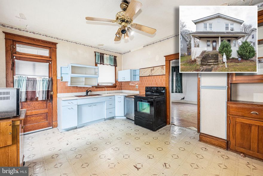 LOOKING FOR YOUR NEXT RENOVATION PROJECT??  THIS IS IT!  Fantastic opportunity to buy this charming detached home with over 1,500 sq. ft. of living space!  Main level has a large living room, separate dining room, and a kitchen.  The upper level has 3 generously sized bedrooms and 1 full bath.  There is a large rear deck that overlooks a spacious yard and driveway parking!  Sold As-Is!