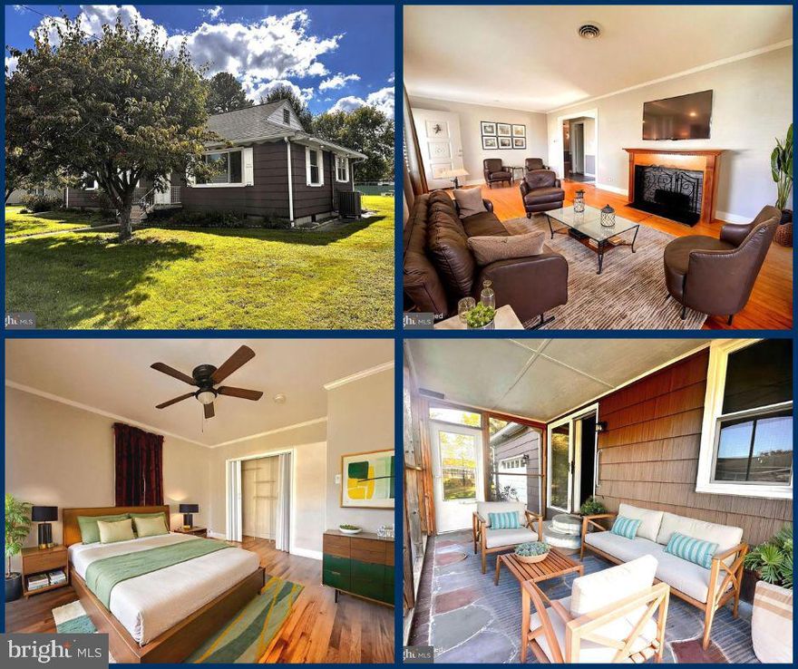 Spacious rancher located  on a double lot, over one-third of an acre, plenty of room for outdoor activities or potential future expansion. This home features solid construction and has had significant updates in the past 3-4 years, including a new roof, new windows, and a new HVAC system, adding considerable value and reduces the worry about major repairs in the near future.  Inside the residence features three bedrooms, one bathroom, an eat-in kitchen, a living room and a separate dining room.  Additionally, there is an enclosed porch and a screened-in porch, providing versatile living spaces for different seasons.
Further amenities include hardwood floors, an attached side garage and a paved driveway. Its location is highly convenient, just steps away from the town park, which offers a playground, tennis court, basketball court, and a pavilion for picnicking. The home is also close to local watersports, Denton's shopping and dining options, as well as Delaware for tax-free shopping.  Note: photos are virtually staged