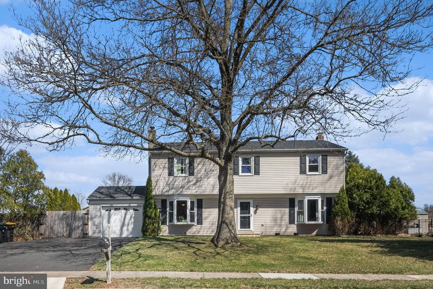 What a fantastic opportunity to live in this wonderful community!  Pristinely maintained and thoughtfully updated, 1895 Rampart Lane is ready for you to move in and call it home.  A flagstone walkway takes you to the front entrance sheltered by a full view Pella storm door with roll away screen to let in the light.  You'll immediately see the pride in ownership exhibited throughout this home (original owner!) - neutral paint, 6 panel doors throughout, and newer replacement windows.  The foyer connects to all the living spaces and has a double coat closet and luxury vinyl plank floors that extend to the living and dining rooms.  Light and airy with a large bay window, the spacious living room is a lovely space to entertain and connects to the dining room with chandelier through a cased opening. imagine all the holiday gatherings to bring family and friends together.  The adjacent kitchen is large and bright with beautiful cherry cabinetry boasting brushed nickel hardware, granite counters, a tile backsplash and stainless steel under mount sink with gooseneck faucet and a sunny window overlooking the back yard.  All stainless steel Whirlpool appliances - smooth surface electric range, dishwasher, built-in microwave and French door refrigerator with ice and water dispenser.  This kitchen also features tile floors, ceiling fan, pantry and a convenient breakfast nook with chair rail and sliding doors opening to the large deck and in-ground pool.  With warm weather rapidly approaching, it's time to begin planning all your out door entertaining!  Past the kitchen is a family room with bay window, ceiling fan, carpet and wood burning fireplace with a brick surround, raised hearth and mantle. The main level has even more!  The laundry room has garage access, another storage closet, Maytag washer and dryer included, utility sink with wall cabinets, a laundry chute connecting to the primary bedroom and a convenient powder room.  Continue to the upper level with newer neutral carpet on the stairs and a lovely chandelier illuminating the upper landing and hallway with attic access.  This level features a large primary suite and 3 additional bedrooms sharing a full hall bath with tile floor, long vanity with mirrored medicine cabinet, double linen closet with organizer and tub with solid surface shower surround.  The primary suite has a spacious sunny bedroom with carpet and ceiling fan, double closet and a lovely ensuite full bath with tile floor, oil rubbed bronze hardware, soaking tub, vanity with medicine cabinet, a large tiled stall shower with glass enclosure and an amazing walk-in closet!  You are going to love the convenience of that laundry chute.   All three of the additional bedrooms have plenty of natural light, large double closets and carpet. Bedroom 4 has TWO double closets!   The rear yard is completely enclosed by a privacy fence with gate to access the second garage and an additional storage shed.  A lovely in-ground heated pool is waiting to be opened for the season and all pool equipment and chemicals are included.  The owner planned ahead when building the deck and added concrete footers to support a future sunroom or home addition.  The attached one car garage also has back yard access and an automatic door opener.  So much has been done to ensure this home is move-in ready - new roof installed 2020, sump pump with battery backup, Bradford White water heater, and even a 1 Year AHS Home Warranty!  Commuter rail is nearby as well as all this area has to offer with North Penn schools, parks, shopping, restaurants and medical facilities. What an ideal property to call home!