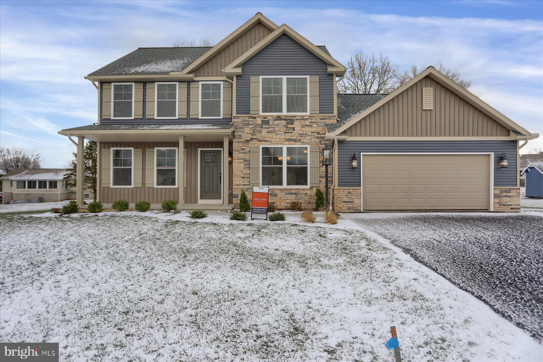 Come take a look at the 'Branson''. Four bedrooms, two and a quarter baths with two car garage. Open family room/kitchen layout with granite countertops and recessed lighting in family room. Stainless steel microwave, range and dishwasher. Selected photos virtually Staged. Exterior includes upgraded siding with board and batten trim and partial stone front.
