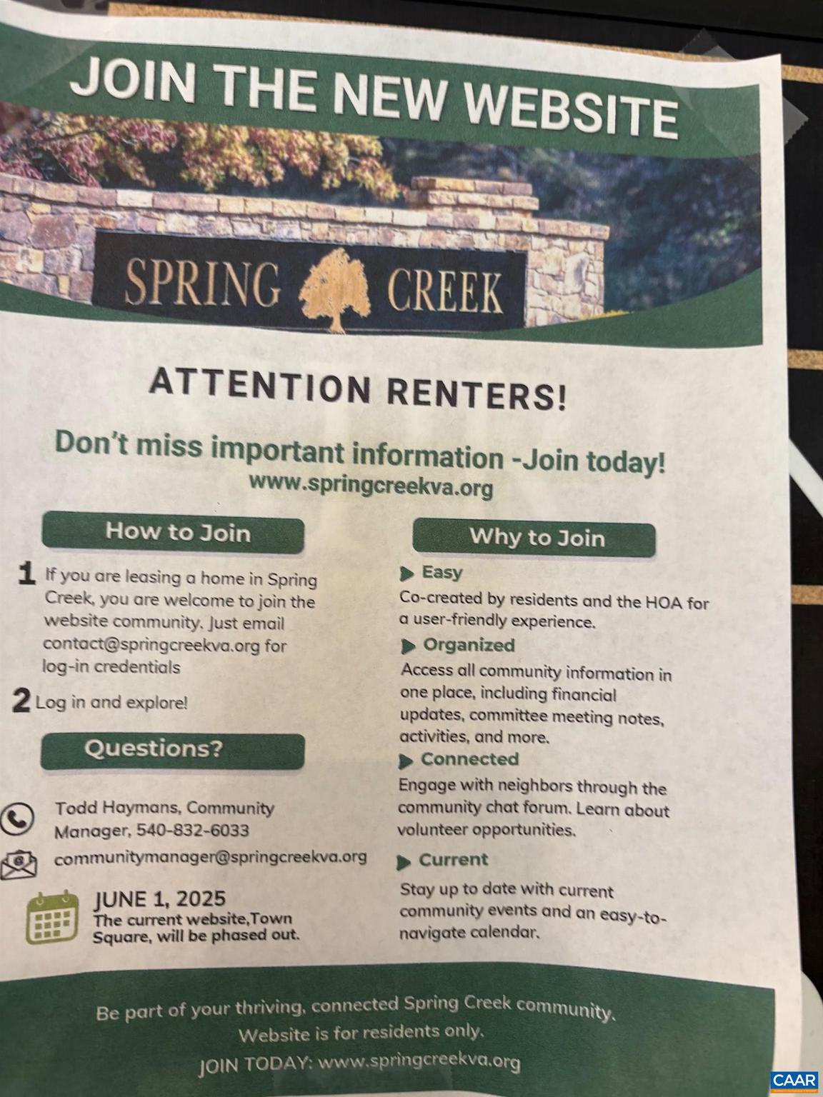 SPRING CREEK - Residential Lease