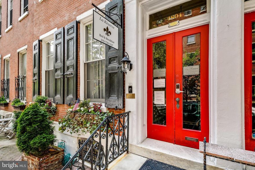 Introducing 1804 Pine St- this amazing opportunity is yours!  Currently operating as a bed & breakfast loving cared for by the same family since 1943.  Revert to a single family home, continue the B&B, or purchase with 1806 Pine ( MLS# PAPH1026148) for additional units.  Premier location in the historic beautiful and exclusive Rittenhouse Square neighborhood and a short walk from the best restaurants, museums and theaters in Philadelphia.  The possibilities are endless!