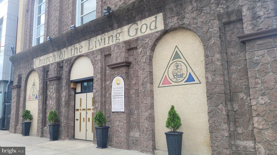 Back on the Market.  Wonderful  Opportunity! Come see this Spacious building currently operating as a church for over 30 years but has the potential to transform into anything you desire banquet hall, Apt. Building or condos with a skyline view, office building, large daycare, funeral home and so much more. Three story building conveniently located within miles of Center City Philadelphia, Art Museum, Franklin Institute, Boathouse Row, Fairmount Park, Philadelphia Zoo Community College of Philadelphia and so much more. Blocks away from Broad St and easy access to public transportation bus or train.   Within 12 miles of Philadelphia International Airport, convenient to New Jersey. Lots of new construction and redevelopment has taking place in this area giving it a totally new look.  The outside consist of a combination of stone, brick and stucco giving it a traditional look with a modern flair.  Large  windows, double wide front door and two steel security doors on the side.  First floor - Large industrial kitchen, private office with restroom , Large area used as a sanctuary or banquet hall w/ female & male multi stall and sink bathroom seats up to 200ppl. Upper level private office and back step access to 2nd fl, plenty of storage and closet space.  Come upstairs to the 2nd fl by way of double stairway with handicap accessible chairlift which welcomes you to the carpeted foyer with seating and large windows.  Three door entrances to lead you into the main sanctuary which seats over 300 ppl.  Large stain glass windows, mini balcony, large pulpit area, private office, large male and female multi stall and sink bathroom and plenty of storage space. 3rd fl is unfinished and in need of total rehab. Large unfinished Basement with four separate rooms used for storage. Property is being Sold As Is.  Bring your vision…lots of possibilities. Don’t miss this opportunity! All prospective buyers should perform their due diligence regarding zoning and variances. Appraisal on file for review.
