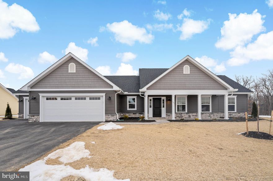 TO BE BUILT!  The Parker Floorplan - a 3 bedroom, 2 bathroom and 2 car garage home with 1,700 square feet of living space.  This home will be completed Fall 2025.  Photos shown are of previous "Parker" builds and may reflect optional upgrades.  Construction is starting on this home now.  If a contract is signed before materials are ordered - the buyer will be able to pick out siding colors, flooring, cabinets and countertops!!  This lot backs up to mature trees.  The price of this home already includes an upgraded elevation with decorative shakes as well!   The living room has a cathedral ceiling and great natural lighting.   Owners Suite has a primary bathroom with a ceramic tile shower, glass shower door and TWO linen closets.  Huge walk-in closet is in the Owners bedroom, and Bedroom #2 has a large walk-in closet as well.   There is a separate laundry room for the Washer and Dryer located conveniently outside of the Owners Suite.  Don't miss this chance to customize your new home and get moved in before the end of the year!