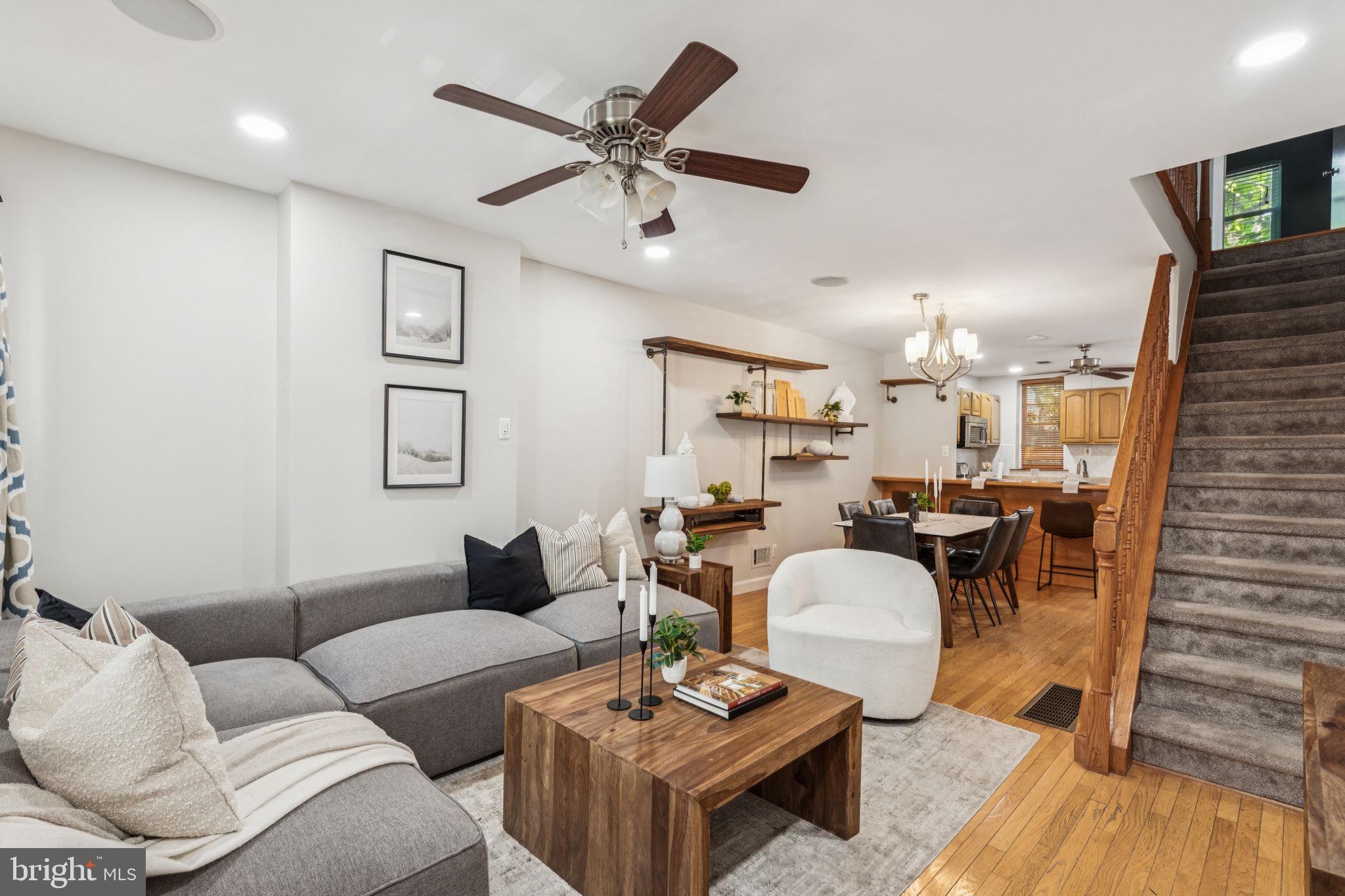 Welcome home to this 2-bed, 1-bath home located in the Graduate Hospital neighborhood of Philadelphia!
Picture relaxing nights upon walking through the front door, where hardwood floors and a straight-through layout promise easy living. Two windows in the front allow natural sunlight to bathe the living space. In the dining area, open shelving is perfect for displaying treasured items, decor, and more. Nearby, a breakfast bar provides space for more casual meals—plus, it can serve as the perfect table for placing food when entertaining. The kitchen is perfect for any budding chef and is outfitted with stainless steel appliances.
Head upstairs and find two decently sized bedrooms with ceiling fans, as well as a full bath with a shower/tub, subway tile, and large vanity with plenty of storage.
A fenced backyard adds an outdoor feature to the 2-story home—anyone with a green thumb could make this into the oasis of their dreams!
There is also an unfinished basement with laundry that is perfect for storage.
Location-wise, the home is across the street from Chew Park & Playground. There are also plenty of restaurants nearby.
Don't miss out on this property and schedule a tour today!