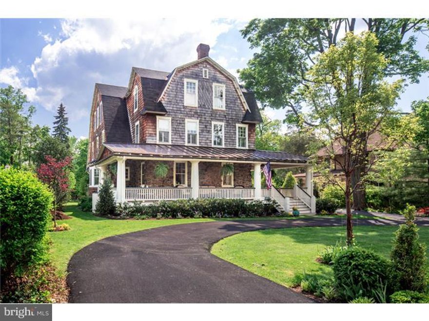 This exquisite St.Davids beauty was originally 2 twin homes that graced the S Wayne community for over 100  years.7 yrs ago the current owners purchased both sides & masterfully blended together the 2 properties to create the exceptional single family masterpiece that it is today!! The attention to detail is unparalleled w/ every square inch of the home being renovated w/ the finest of materials while preserving its architectural character & endearing charm. The circular driveway leads one to the amazing front porch of a by-gone era providing outside living space that is guaranteed to provide years of cherished memories. This is not a house, but truely a HOME as one can feel its warmth the minute you enter the welcoming Foyer. Gleaming hardwood floors flow naturally into the lovely Living Room w/ classic features such as deep silled windows & wood burning fireplace.The Living Room gracefully flows into the expansive Dining Room w/ coffered ceiling & bay window that provides plenty of natural sunlight. Conveniently a Wet Bar Area can be found off of the Dining Room with ice machine, beverage refrigerator & custom cabinetry to fulfill all of your your entertaining needs, while it naturally flows into the gourmet Kitchen for perfect day to day living. Truly a chefs delight,the Kitchen has magnificent custom cabinetry,high end appliances,granite island,& breakfast bar. A charming banquet area is perfectly situated to capture the picturesque backyard & french doors open to the expansive back deck that leads to the well appointed Mudroom. A charming Family Rm w/ bay window has floor to ceiling cabinetry & open bookshelves that is outfitted to attractively display & conceal all electronics. The 1st fl circular flow is completed by a lovely Powder Rm & a gracious staircase that leads one to 2nd Fl where you can find a sun drenched Master Suite.Luxury abounds w/His and Her walk in closets & exquisite Master Bth featuring marble floors w/radiant floor heat,double sinks &glass enclosed rain shower. There are 2 add'l Bedrms that share a newly updated Bath,& an addi'l ensuite w/a private Bath that is also brand new. And yes..during the homes complete makeover,the Laundry Rm was brought to the 2nd fl. The 3rd fl features a wonderful Playroom,2 more new Baths,2 add'l Bedrooms & Office. This home is so special in every sense of the word,from its Walk To Wayne location to complete renovation,it will function like new but its "Soul" will always be rich in history!