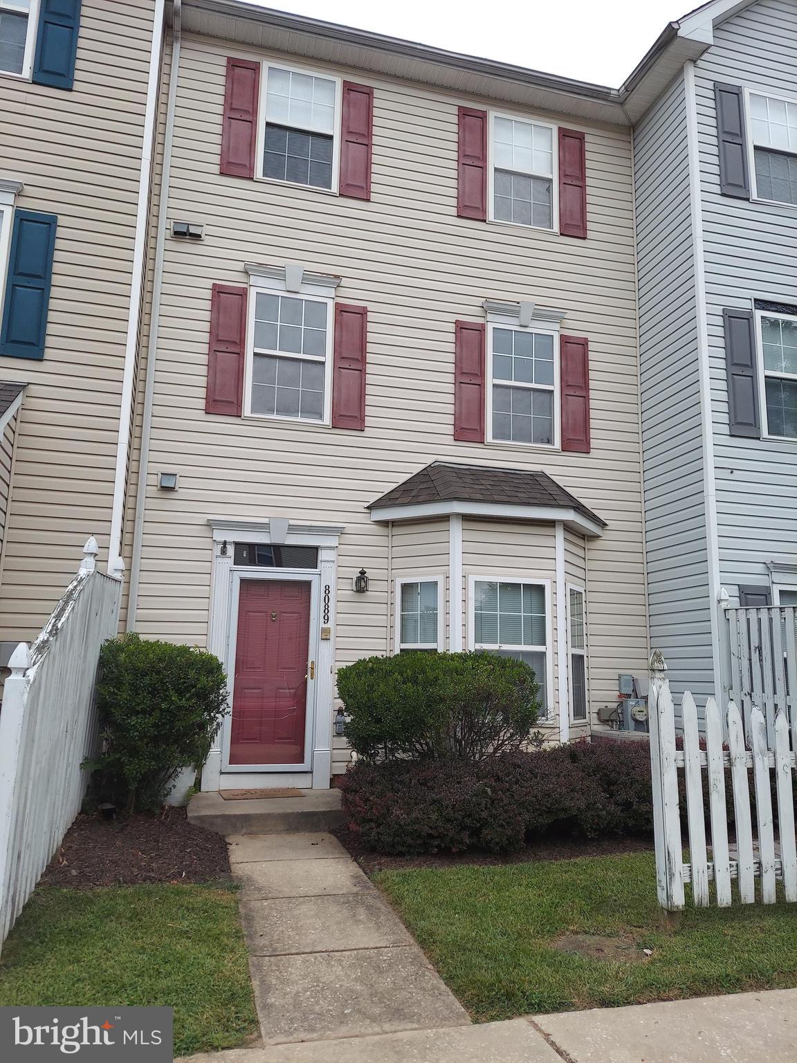 Beautiful, well-maintained townhouse located in Asbury Woods and conveniently located near Ft. Meade, NSA, Rt 175, Rt 32, Rt 100, and the BW Parkway. Top level has a huge owner's suite with large bedroom and cathedral ceilings, a walk-in closet, a large bathroom with separate shower and soaking tub. The second level has 2 bedrooms with good sized closets, a full bath, linen closet, and a separate laundry room. All appliances in the kitchen only 2 years old, fresh paint and newer carpet (2 yrs. old) on stairs . There are laminate wood floors on the first level, and hardwood floors throughout the second and top levels. This home has been very well cared for and boasts lots of space to move around in with lots of natural sunlight. The main level also has a half-bath and a walk-in coat or storage closet. Not FHA approved. PLEASE NOTE: Front shutters will be painted, window screens replaced, and new smoke detectors installed shortly!