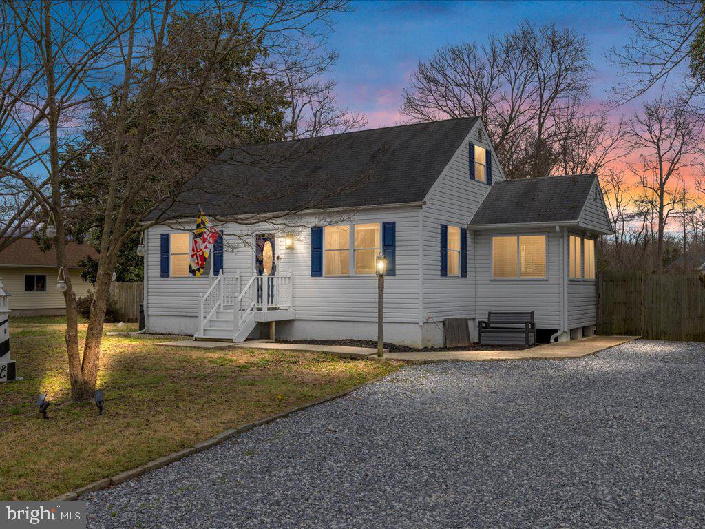 Welcome to this charming Cape Cod-style home at 1841 Chesapeake Rd., Pasadena, Maryland, featuring three bedrooms and a modernized bathroom with a tile shower and LVP flooring. Two bedrooms are conveniently located on the main level, alongside a sunlit living room and a dining area adjacent to the kitchen, which boasts a new dishwasher. On the main level there is also new LVP flooring in the kithcen and dining room. The expansive lower level offers a vast open space with a concrete floor and includes a laundry area with a washer and dryer set to convey. The upper level is a spacious redesigned master suite, boasting new carpet, brand new insulation and new sheetrock, paint, banister and 6" base molding as well as recessed lighting and new outlets. Nestled on nearly half an acre, this property offers a nice water view, combining serene natural beauty with the comfort of home. The driveway has had 11 tons of driveway rock poured to ensure convenient parking. This home has updated central air/heat pump (2021), new hot water heater (2022), new well pump and sump pump (2022), the bathroom was renovated in 2023 and the back door was replaced in 2024. So many updates!! Sought-after school district and close proximity to Down's Park- with access to the bike and hiking trails. Ideal for those seeking a peaceful retreat, this home blends practical living with the tranquility of Pasadena's picturesque surroundings. Schedule a showing today to be first to see this home when it goes active.