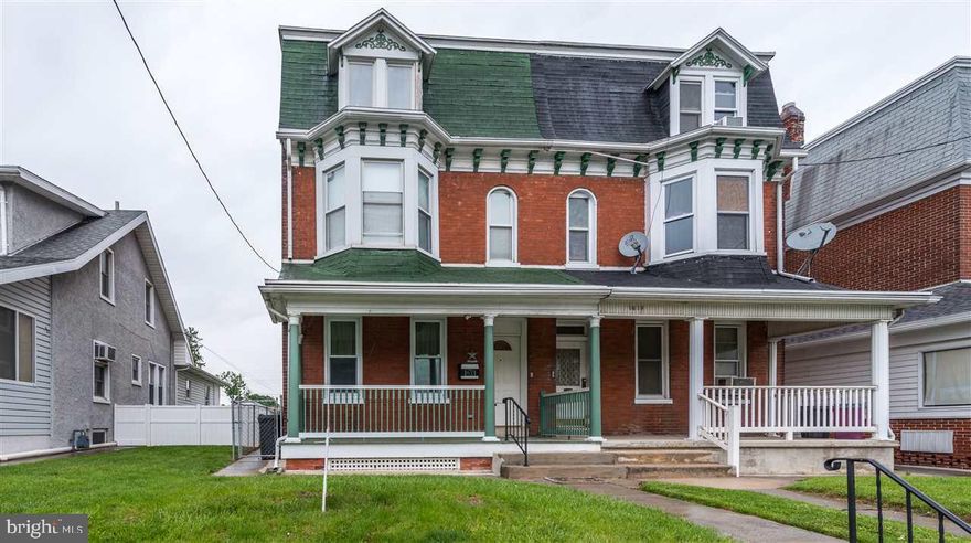 5BR Brick 3 story semi for sale in West York School District! Wood floors throughout  first floor LR/DR. Ceramic tile in KIT. 3 BR/1 BA on 2nd level with 2 additional bedrooms on 3rd floor. 2 car detached garage. Fenced backyard w/ concrete patio. Large covered front porch. Convenient location close to Rt. 30 and 83, shopping, schools, hospital, & restaurants!