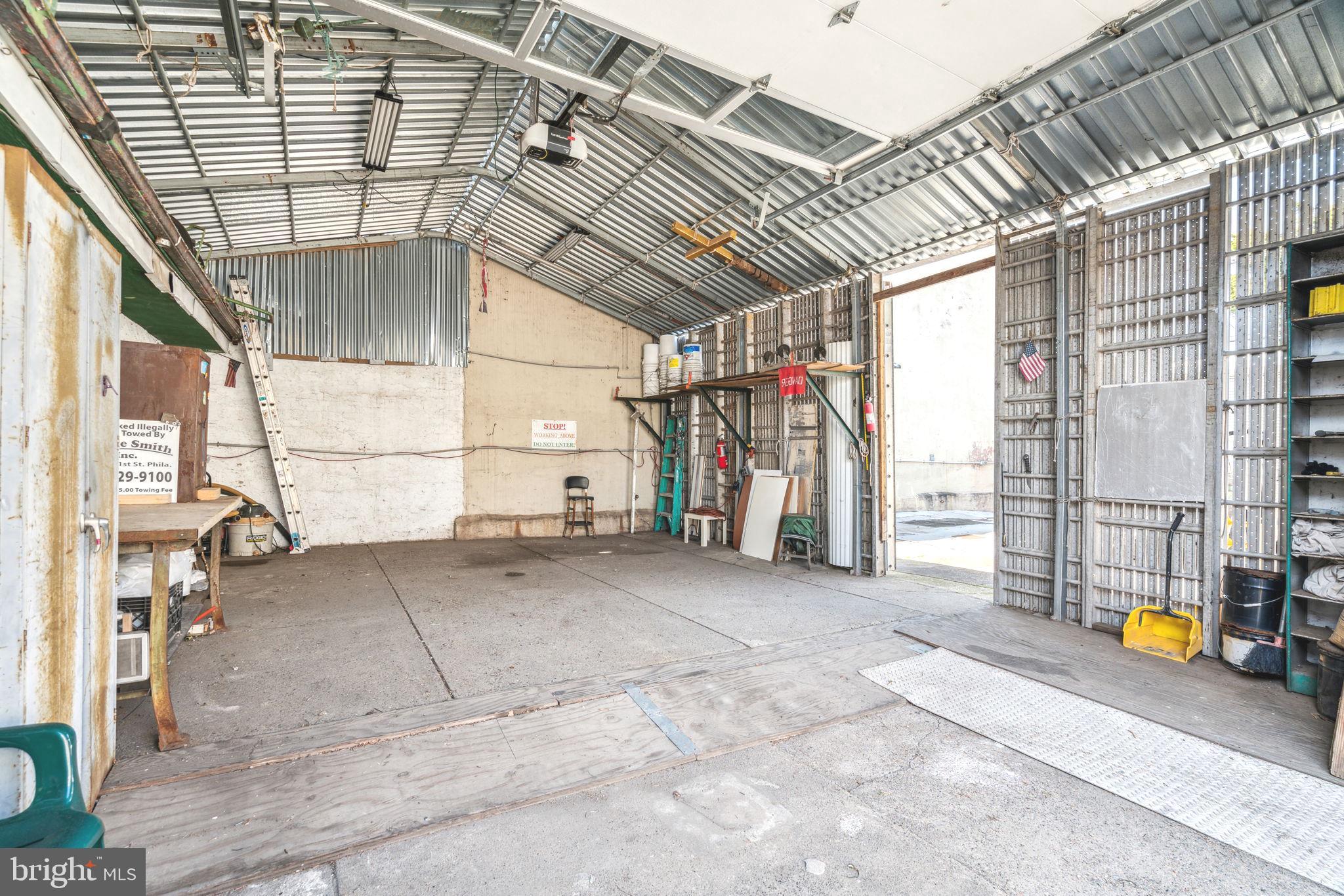For rent: Huge garage for a contractors truck and plenty of room for storing tools and material. (20 x 26) with a 14 ft high ceiling and an oversized 12 x 10 power garage door. Perfect for anyone who owns their own business and needs extra storage space. Quiet and safe location. Quick access to I-95. Next door is another huge garage for rent at 3353 E. Thompson St. Commercial-size garage with a back office & full bath $1200. pm