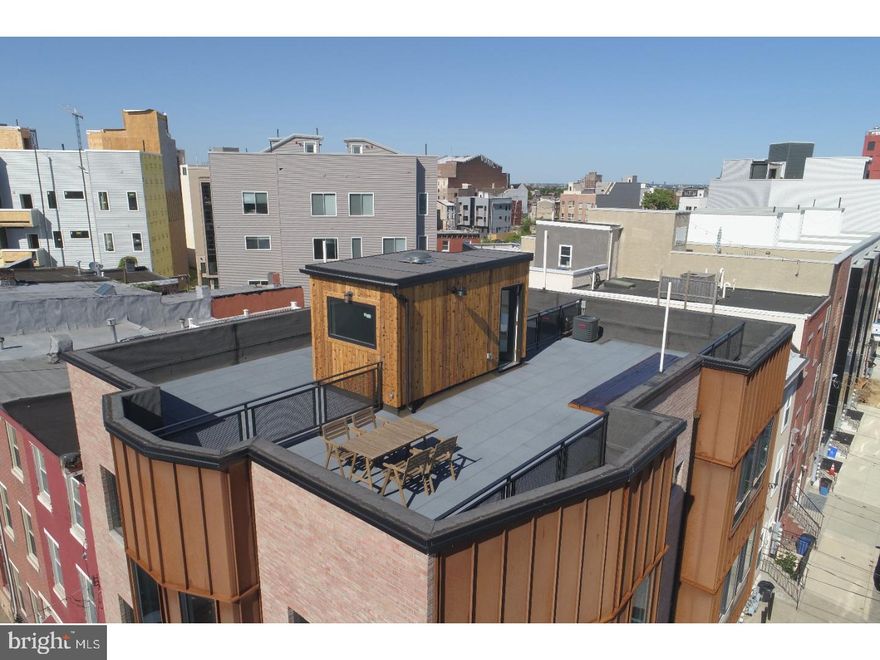 This beautiful newly constructed 3rd floor penthouse condominium has spectacular 360deg city views from it's 500 sf rooftop deck and is perfectly located in the heart of Francisville/Fairmount. The exterior fa ade has brick and Corten Steel. The Penthouse features 3 bedrooms 3 1/2 baths, open floor plan, spacious kitchen, blk stainless appliances, oversized custom built island, crystalline "quartzite" countertops, hardwood floors, exquisite tile works, French doors and large windows to bring in lots of natural light. Reclaimed beams from original structure used to create custom trim/shelving/vanities and other specialty finishes, including the one of a kind front door.   Walking distance to the Francisville pool & playground, Art Museum, Fairmount Park, local dining, entertainment and shopping along Fairmount and Ridge Aves. 2 blocks away from the Broad Street Subway line & 1 mile away from City Hall and Market Street. Property includes 1 year builders warranty and 10 year tax abatement.