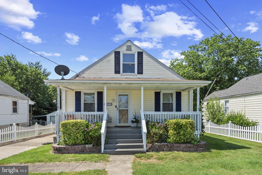 Charming and full of character, this beautifully maintained Cape Cod offers 3 bedrooms and 1 full bathroom. Featuring two bedrooms on the main level and a spacious, open third bedroom upstairs, the home provides flexibility and comfort. Enjoy relaxing on the Trex front porch or entertaining guests on the rear Trex deck and patio overlooking the fully fenced yard, complete with a fire pit and pool. The kitchen combines rustic charm with functionality, showcasing shaker-style cabinets, stainless steel appliances, and ample storage. Hardwood floors flow through the living room and main-level bedrooms, adding warmth and timeless appeal. The finished basement offers a large rec room, perfect for a second living area or home gym. Major updates include HVAC (2015), water heater (2017), and basement waterproofing by Guardian with a lifetime transferable warranty. Roof replaced in 2016 over the main house, and a rubber roof added in 2018 over the addition. A truly move-in-ready home with style and peace of mind!