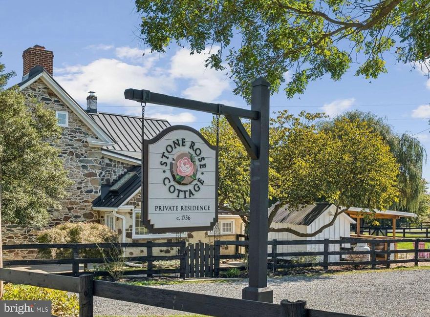 Welcome to the magnificent Stone Rose Cottage. This well-cared for c. 1756 fieldstone farmhouse has been meticulously maintained, updated, and loved over the centuries and is ready for its next caregiver. Modern day luxuries combined with century old charm, makes this the perfect home in the heart of Piedmont Hunt Country. 
.
Kitchen offers painted white cabinets, granite counters, stainless steel appliances, and a large island. Highlighted with natural light from a cathedral ceiling with two skylights and a huge window over the sink. Exposed stone walls add charm to this space. Sitting room off of the kitchen with pellet stove.  Large laundry/mud room with space for a pantry area and custom spilt door to the yard. 
.
Spacious dining room with wood beams, decorative fireplace mantle and black chandelier.  Family room with custom built-in shelving magnificent 7’ wide stone fireplace with insert and a stunning mantle. Deep window wells representing the stone walls. Off the family room is a cozy den perfect for a home office, library, reading room with fireplace. Remodeled full bath on the main level with walk-in shower, and custom tile accents. Note the beautiful hardwood floors, high base boards, crown, window trim, and solid hardwood doors with period hardware throughout the home. Stay cozy with zoned heat and AC mini-split systems along with new historically accurate insulated Marvin windows. Seamlessly combining the old charm with the new luxuries.  
.
Up the stairs with solid wood railings the primary bedroom offers two closets and decorative fireplace. Magnificent views of the barn and pastures. Secondary bedroom offers wide plank flooring, custom built-ins, decorative slate fireplace, and stunning pasture and mountain views. Third bedroom with custom wardrobe, built-in, and additional Mountain View’s. Back staircase between the two secondary bedrooms leading to the first floor. Additional bathroom featuring a freestanding clawfoot tub. Full size staircase, leading up to the unfinished attic - lots of potential for additional future finished space. 
.
Basement area with exterior access houses the water treatment system, dehumidifier, and sump pump. Also has ample area for additional storage. 
.
Home has been completely painted inside and out. All facia boards replaced and painted. Standing seam metal roofing.  Stone work re-pointed. Between the house and the barn offers a fenced lawn area perfect for entertaining. Gravel and stone fire pit. Covered bar area.  Lounge on the multiple covered porches with decorative wood carving details. Also, a shed off the main house. Mature trees, including flowering cherries, weeping willows, Japanese maples, and of course roses. Plus large parking area for you and your guests. 
.
ALL THIS and we haven’t even mentioned the beautiful L-shaped barn! Offering five stables, a wash stall , tack room, huge hay loft, covered shavings bin, utility sink with hot water. Climate controlled office.  Full-Size (20 x 60 meter) Dressage Arena, 3 Paddocks with automatic waterers, Run-in Shed with Lean-to, electric, fans, and Nelson automatic water. Separate driveway entrance, parking, and blue stone dry lot. Ride-Out Access.  PLUS an additional 10x18 shed with electricity. Barn runs on separate electric meter.   Ride-out option (with permission) to miles of adjoining acreage and trail access in the heart of horse and wine country. 
.
Not to even mention the location! Nearby attractions include hiking trails, wineries, breweries, and restaurants. Conveniently located near Route 7 for commuting. Easy access to Middleburg, Purcellville, Round Hill, and Upperville. WOW!!! Just too much to list it all come see it today!
