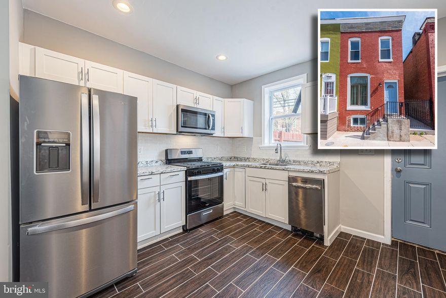 SIMPLY CHARMING RENOVATED ROWHOME WITH 3 FINISHED LEVELS OF LIVING SPACE!  Main level with an inviting living room with wood flooring, a designer kitchen with attractive white cabinetry & ss appliances, a main level half bath, upper level with 2 bedrooms & 1 full bath, a finished basement with a family room, 3rd bedroom, and a 2nd full bath, and a private rear patio!  Conveniently located close to Clifton Park Golf Course, Lake Montebello, and Morgan State University!