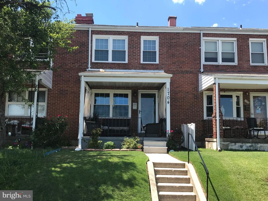 Please! Follow the CDC  and State of Md Covid-19 Guide Lines. Only 3 People including the Agent are aloud in the Home at anytime. Everyone MUST! wear a Mask at All times. Please limit any touching to agent only!    Welcome to 1704 Langport Ave. This Gorgeous 3 bedroom , 1.5 Bathroom Homes  Features Two covered Porches and Parking Pad in the back. A front covered porch , for Enjoying cool Summer evenings or on those rainy/snowy day, awaits you entering into the Home. Enter into the Living room with wood grain flooring throughout, and freshly painted. Large size Dining rm for indoor entertainment . The kitchen area has some updates with granite tops and breakfast bar. New Dish washer to arrive on August 1st. Wall to Wall carpet up the stairs and in all Three Bedroom on the Upper Level. Full Bathroom  with upgrades , Tile flooring, and freshly painted. Piney Wood Finished Basement  with Large family area , storage, Half bath, and Laundry area . Step out to the back covered porch, from kitchen and/ or basement, to a  Large backyard and privacy fencing for entertainment enjoyment without disturbing  your neighbors.   Conveniently  Located near Schools, Shopping, Churches , Major Hwys.Don't let this ONE Slip Away!! This Gorgeous Home will not Last Long, so make Your Appointment Today!
