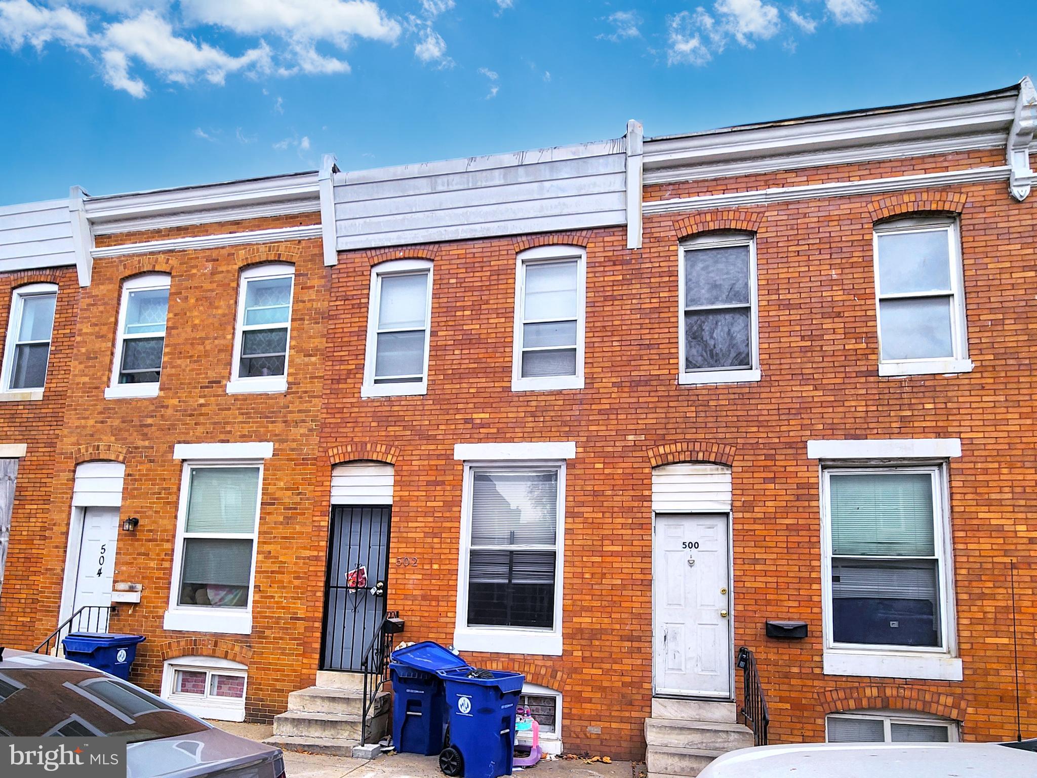 POST AUCTION: MAKE AN OFFER! Deposit: $10,000.
502 Brunswick St is a two-story rowhome located in Baltimore's Millhill neighborhood. The property is close to attractions like Union Square Park, Gwynns Falls Park, Westside Shopping Center and Hollins Market. Major traffic arteries nearby include Wilkens Ave, and S Monroe St.