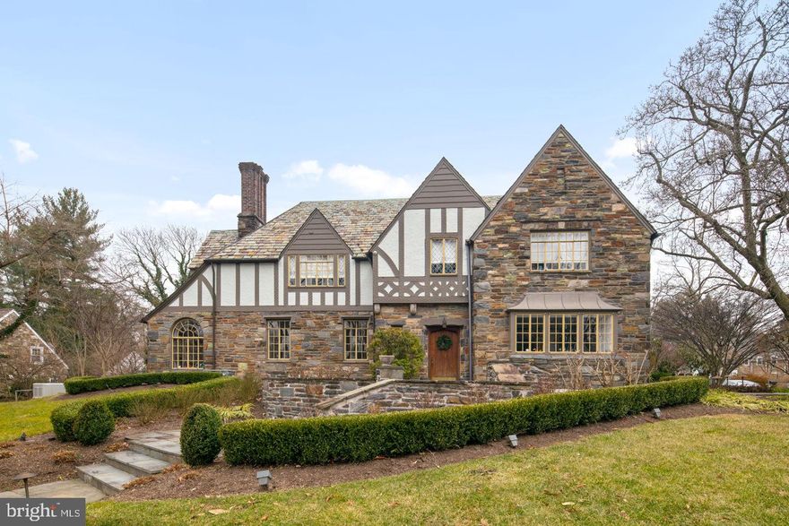 Handsome sun-filled Tudor home with 4 Bedrooms & 3.5 Baths located on .78 acres in the heart of Penn Valley. This timeless home has been meticulously updated each year for the last seven years. The home has amazing architectural details with spacious rooms, and refinished hardwood floors throughout with many fresh updates. Highlights include a Living Room w/fireplace & French doors opening to a sunroom with interior stone walls. Elegant arched doors lead to back yard & new rear patio that includes a new fireplace. (2019) The rear yard is flat & expansive and includes 45 green giant arborvitaes that are surrounded by an aluminum fence for privacy. (2014) Spectacular full kitchen renovation (2018); 1st-floor powder room tastefully renovated (2018); access to 2 car attached garage. 2nd floor has a large master suite, large picture window, new stylish master bath with heated floors (2019), amazing new master closet renovation (2019). Three additional bedrooms and two full baths are also on the second floor. Massive attic space for additional storage. The basement is full and finished with a large family room, and great storage rooms. The front exterior landscaping as well as the masonry walls and the flagstone walkway were renovated (2015). Other additions include a new generator (2016) and an efficient landscape lighting package (2016). There is an old springhouse (shed)located in the rear of the property. The home has a security system with exterior and interior cameras throughout (2014). Superior location, close to Center City, Restaurants, Shops/Suburban Square and Award-Winning Lower Merion Schools. This home has been meticulously and lovingly cared for and is awaiting a new family. A must see!