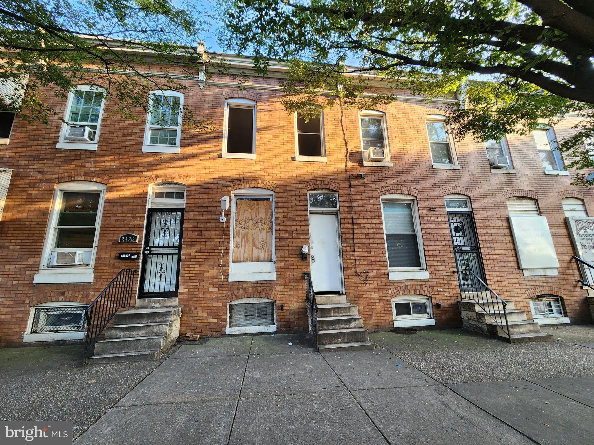 ONLINE AUCTION: Bidding begins 8/4/2025 @ 10:00 AM. Bidding ends 8/6/2025 @ 7:20 PM. List Price is Suggested Opening Bid. Deposit: $5,000
This 2 story rowhome townhouse is located at 2424 Wilkens Ave, Baltimore, MD 21223, in the Millhill neighborhood. This home is close to Westside Shopping Center. The nearest traffic arteries are Wilkens Ave and S Monroe St. Property is believed to be vacant.