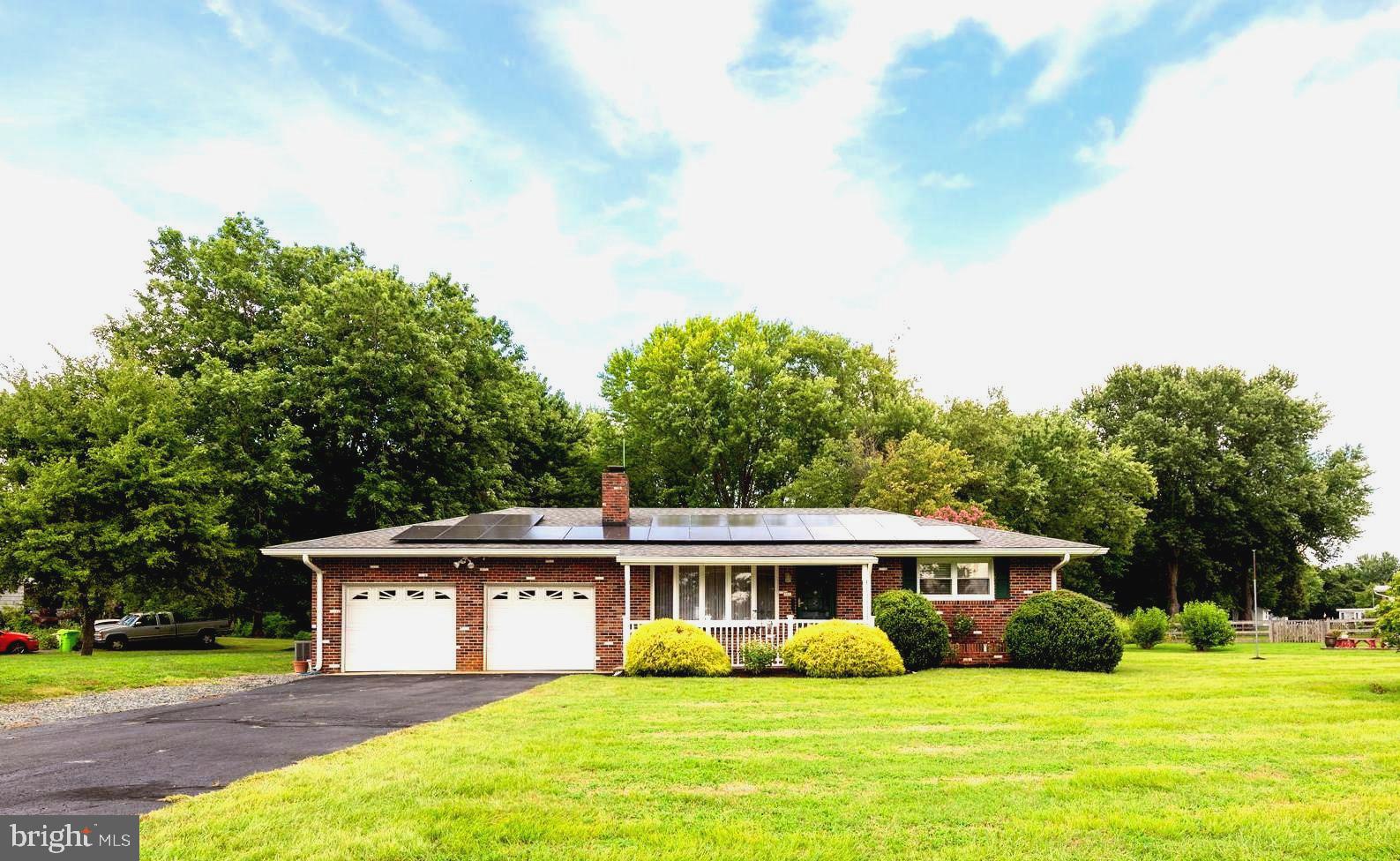 Kent Island - Marling Farms - Brick Rancher - Waterviews of Crab Alley Bay - All on one level - Beautifully landscaped 3/4 acre lot that backs to trees - fenced patio area - 2 bedrooms with lots of windows and large closets - 2 full beths, one with a tub, one with a walkin shower - fabulous sunroom addition - quiet office area - updated kitchen with granite counters, newer cabinetry, beverage center with wine frig, large laundry area, large pantry closet, water conditioning system was just replaced, front load washer and dryer, money saving solar system in place (leased), gas fireplace in the living room with large mantle, large shed in backyard - 2 car garage with remote garage door openers. Marling Farms offers 4 beaches for residents to enjoy with playgrounds, pavilion, kayak storage, piers, ramp and breathtaking views. HOA fee is only $200 per year. This is the lifestyle you have been looking for. Visit today and don't miss out. OPEN SUNDAY, 8/17, 10am -2pm.