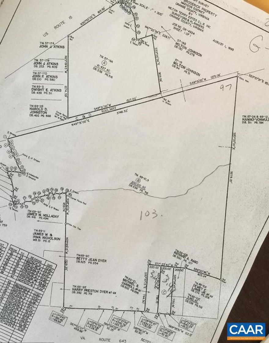 Beautiful parcel of over 100 acres with good development potential. New Survey!