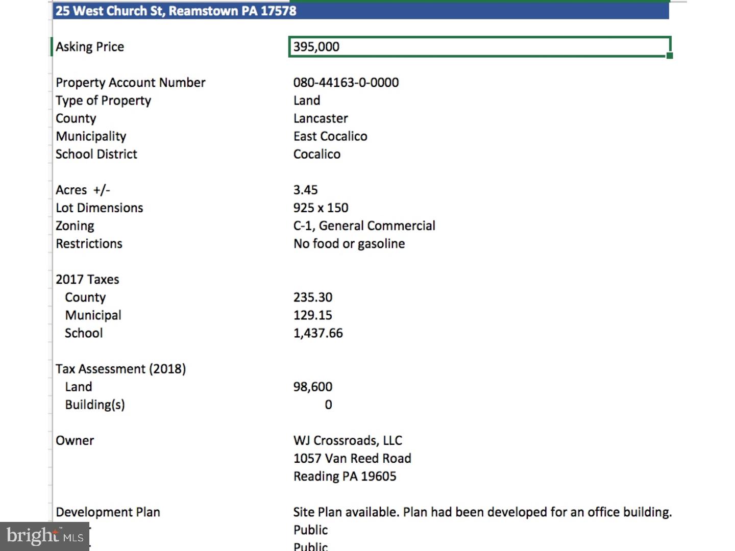 NONE AVAILABLE - Land