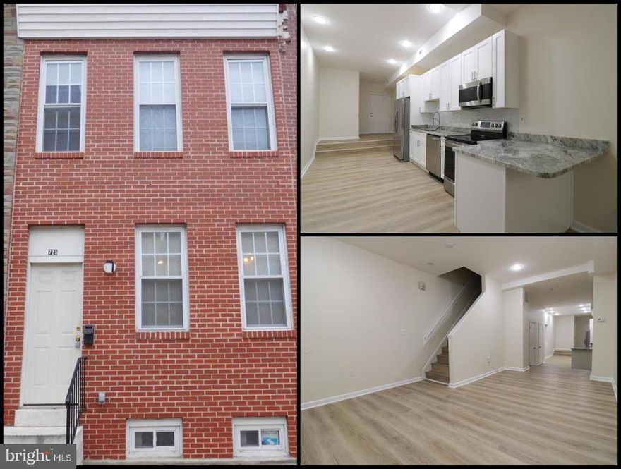 ***PRICE DROP***3 Bedroom 2.5 Bathroom Gem Located In The Heart Of The City!! This beautifully updated home with Brand New Flooring & Fixtures blends modern features with a prime location walking distance from Johns Hopkins Hospital & from the Northeast Market. This fully renovated kitchen boasts stainless steel appliances, white cabinetry, granite countertops, and a chic tile backsplash. Luxury vinyl plank flooring and fresh paint throughout the home create a bright, inviting atmosphere. You'll find a convenient mainlevel laundry area with a washer and dryer, along with a guest-friendly half bath. Upstairs, the spacious primary suite includes a private bathroom, while two additional bedrooms share a well-appointed full bath—ideal for family or guests. Step outside to a fully fenced backyard, perfect for entertaining, relaxing, or enjoying weekend barbecues. Basement area is more then Ideal for Storage or a Small Gym. With easy access to major commuter routes and downtown Baltimore, this home offers modern comfort in an unbeatable location. Don't hesitate - schedule your private tour today!!