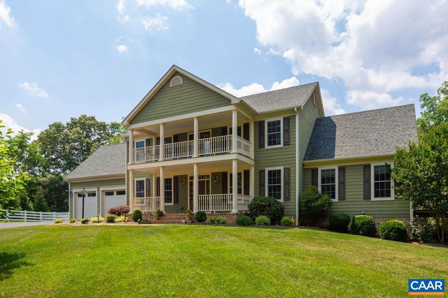 Custom home on 4 acres of level yard and mature woods. Genuine hardwood flooring, gorgeous mouldings and detailed craftsmanship make this one of a kind. Airy 9' ceilings on main with cathedral ceiling in first floor primary suite. This suite is privately tucked away and features its own deck and adjoining office. Living/music room and dining room. The gourmet kitchen and family room form one beautiful space. The kitchen has abundant granite counters, gas cooking, bar sink and and handsome cherry cabinetry. A stone fireplace with gas logs is in the family room. Both have a wall of windows for great light and views. Dine alfresco on the elevated deck. Laundry/mud room off the kitchen and garage. Upper level sitting area opens to a covered porch looking out to your yard and woods. Two of the three bedrooms upstairs have walk-in closets and attached full baths. One other bedroom uses a full hall bath. A huge walk-in attic provides storage and can be finished. Downstairs is a huge walk-out rec room with good natural light as it opens to the patio and fenced backyard. 5th bedroom and full bath plus loads of storage are here, too. Beautiful hardscape and mature plantings surround this special property. Priced wellbelow county assessment.,Cherry Cabinets,Granite Counter,Fireplace in Family Room