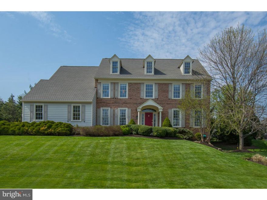 Welcome to the lovely, much sought after neighborhood of Edenton, a small, private community of only 18 homes. This totally customized Chip Vaughan built brick colonial home is situated on a beautiful flat lot with lush landscaping and a private, fenced rear yard. Enter this home into a fabulous 2-story Center Hall/Foyer with custom millwork and beautiful oak hardwood flooring flanked by a Formal Living Room to the right and a Formal Dining Room to the left. Also on the first floor is a Formal Study, Formal Powder Room, a fabulous Custom Gourmet Kitchen with center island breakfast bar, state-of-the-art appliances including Thermador convection double wall oven, Thermador 4-burner cook top in center island, Miele stainless dishwasher, Sub Zero stainless refrigerator/freezer on bottom and Vinotemp wine cooler, and a beautiful light-filled Breakfast Room with glass sliders to the spectacular E. P. Henry custom rear patio with stone trimmed in brick wood burning fireplace and pergola. The Kitchen is open to the spacious Family Room with vaulted ceiling and gas fireplace. There is also a Mud Room off of the Kitchen with access to the 2-Car Garage and to the rear patio. Ascend the gracious oak tread turned staircase from the Foyer to the second floor where you will find a lovely Master Bedroom and new luxurious Master Bath, a spacious Laundry Room with built ins, and 3 additional Bedrooms with 2 Full Baths. On the Finished Lower Level, there is a large Recreation Area, Theatre Area with Wet Bar and ample storage space. Other features of this home include an intercom system throughout, an in-home speaker system on most of first floor and Master Bedroom, custom hardwood flooring, recessed lighting, custom millwork, 9' ceilings and more. This meticulously-maintained home is perfect for entertaining family and friends! It is located in the award winning Radnor School District and is convenient to major highways, upscale shopping, sophisticated dining and historic attractions. This home has all of the bells and whistles and is move-in ready!