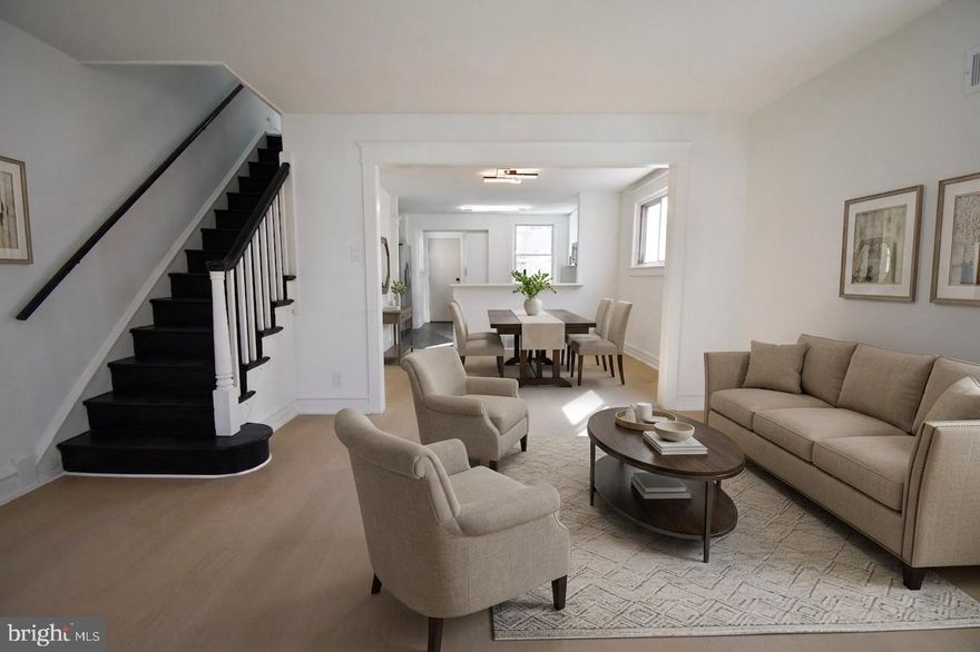 Welcome to 247 Heather Rd, a charming home that blends modern updates with comfortable, everyday living in a bright and inviting layout. Upon entry, you’re greeted by a spacious mudroom to store coats and shoes, especially during these cold and snowy winter days. Glass paneled French doors lead you to the open main level with an easy flow between the living and dining areas, creating a space that feels both welcoming and practical for daily life or casual entertaining. The fully updated kitchen features a modern two-tone cabinet design, quartz-style countertops, stainless steel appliances including a gas range, built-in microwave, dishwasher, and side-by-side refrigerator. A breakfast bar adds extra prep space and a casual spot to gather while keeping the kitchen connected to the heart of the home. Upstairs, you’ll find three sun-filled bedrooms with neutral finishes and a full bathroom with a tiled shower. The fully finished basement houses the laundry area and provides additional functional living space with comfortable ceiling height, making it well-suited for a home office, workout area, or secondary living space. Outside, a detached garage and private driveway add valuable off-street parking and extra storage. Conveniently located within walking distance of the 69th Street Transportation Center offering easy access to Center City, and major routes, this home brings a welcoming opportunity for buyers seeking comfort, value, and modern features in an established neighborhood.