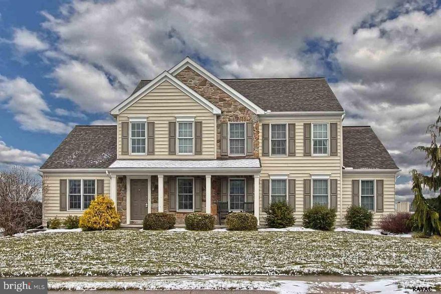 Excellent location close to Rt. 30 & shopping.  Well maintained 2 story built by E.G. Stoltzfus.  Hardwood floors through out, open floor plan, In-ground pool with private back yard, finished lower level, open kitchen with dining area, custom cabinets in garage.  Great open space community.  Home Warranty included.