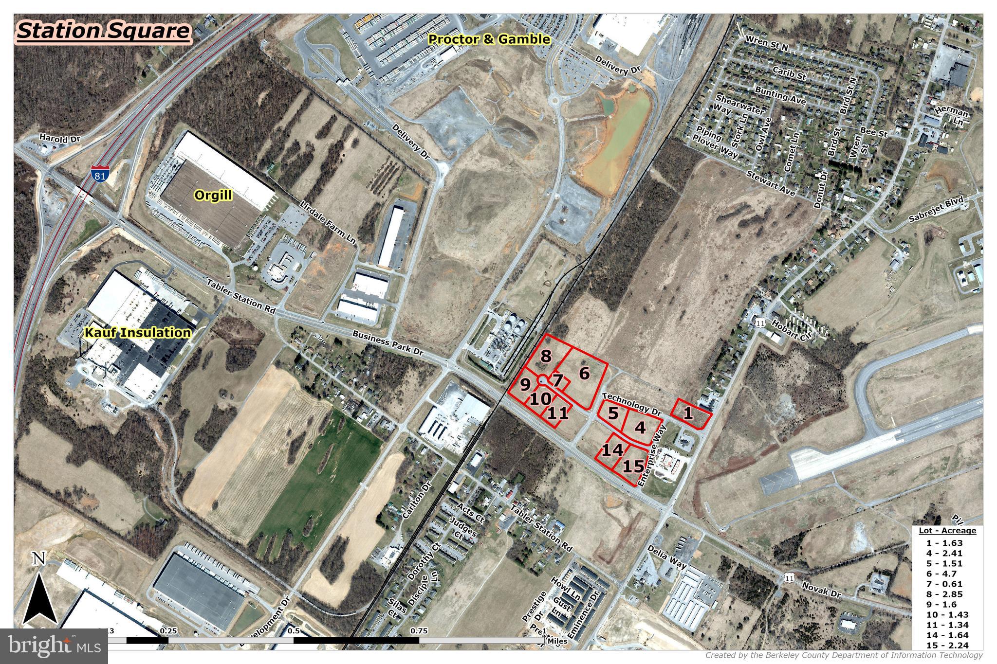 Prime Development Opportunity – Up to 20.33 Acres Near I-81 in Berkeley County, WV
Unlock the potential of 11 commercial lots totaling up to 20.33 acres on Business Park Drive in Berkeley County, just 0.5 miles from I-81, Exit 8. This exceptional site offers flexible lot sizes starting at 1 acre, ideal for a variety of commercial, industrial, or logistics uses.
Key Features:
Location: Business Park Dr, Martinsburg, WV 25428
Zoning: Unzoned – offering flexibility for a wide range of development
Access: Excellent visibility and accessibility to I-81, regional highways, and rail
Transportation:
Rail Access: Winchester & Western with on-site rail spur
Port Access: Port of Baltimore – 90 miles; VA Inland Port nearby
Air Access: 53 miles to Washington Dulles International Airport
Utilities:
Electric: Potomac Edison, 34 kV service
Water: 12” line – Berkeley County Public Service Water District
Sewer: 8” gravity line – Berkeley County Public Service Water District (Tabler Station capacity)
Natural Gas: 8” line at 60 psi – Mountaineer Gas Company
Fiber, Cable, DSL: Available in area
Site Highlights:
Outside of the 100-Year Floodplain
Located in Eastern West Virginia Alliance Zone (Region 9)
Immediate availability
Sale terms negotiable
With no zoning restrictions, rail access, and proximity to major transportation hubs, this site is ideally suited for warehousing, manufacturing, distribution, or commercial development. Lots can be purchased individually or as a combined portfolio.