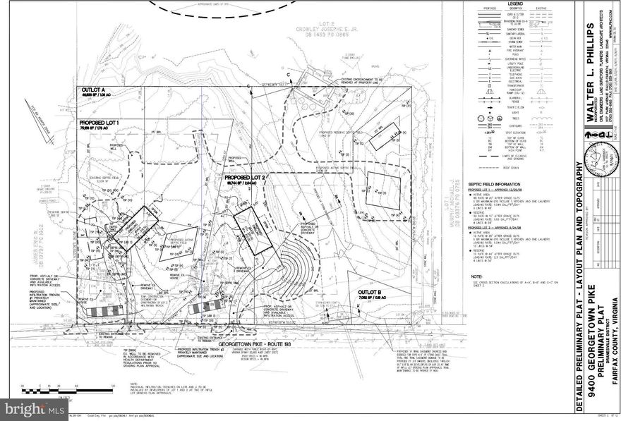Two lots ready for subdivision, 200k of stormwater management will need to be done to get final subdivision.
Lot is one 5 Ac parcel. Once subdivided with be one 2 ac and one 3 ac parcel. Purchaser can buy the 2 ac lot to be subdivided off for 1.4 mil or buy the 5 ac parcel and subdivide into 2 lots. Great location on Georgetown pike with 3 to 9 million Dollar home all around