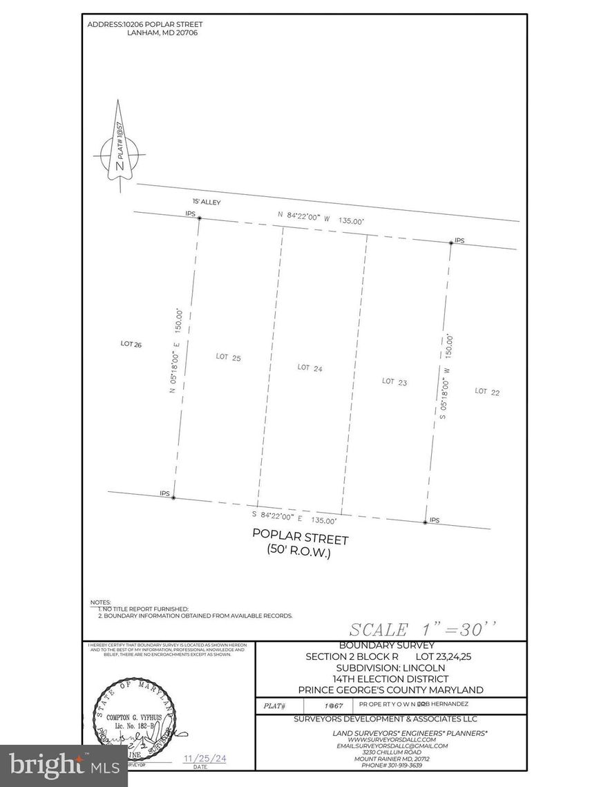 LOTS 23.24.25!! Minutes from shopping and bus line. Close Proximity to schools, parks, shopping, restaurants & so much more! Convenient Access to Major Traffic Artery, 953 (Glenn Dale Rd.)
Agents and buyers are encouraged to conduct their own research and due diligence to verify zoning, utility access, and permitted uses with Prince George’s County.