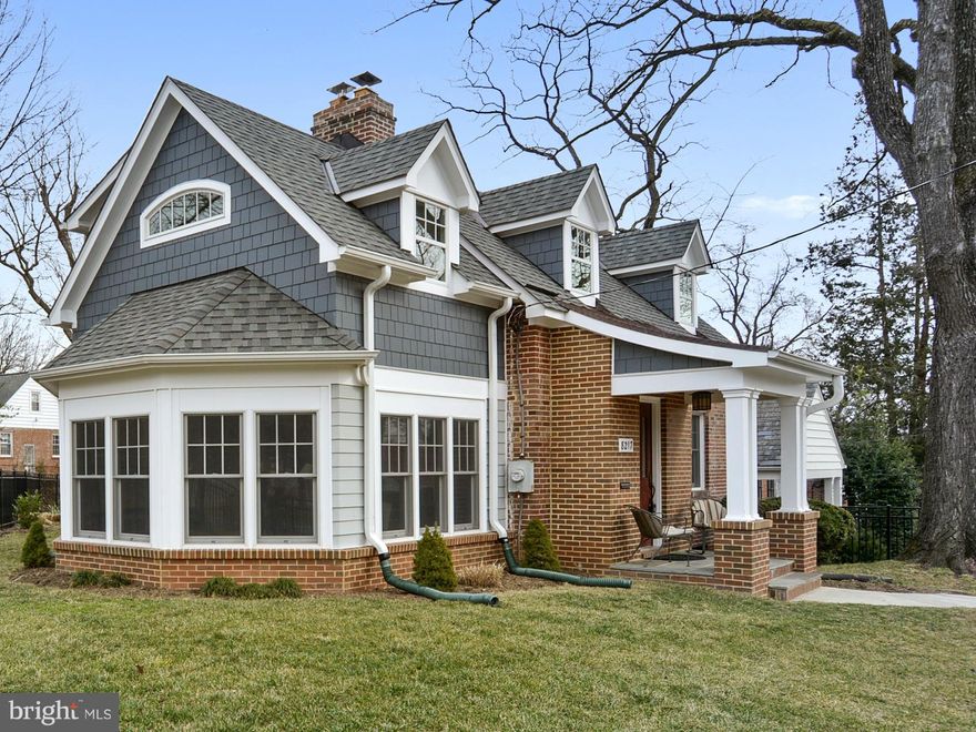 Welcoming Cape completely renovated in 2013. Outstanding attention to detail, upgrades incl renovated kitchen & baths, roof, systems, bluestone porches/patio & windows. Living room has fantastic stone FP. Private Master suite w/ bedroom, closets, built-ins & bath w/Italian marble shower. Totally turnkey! Just blocks to DT SS, Whole Foods, restaurants & Metro. Across St from Bullis park/playground.