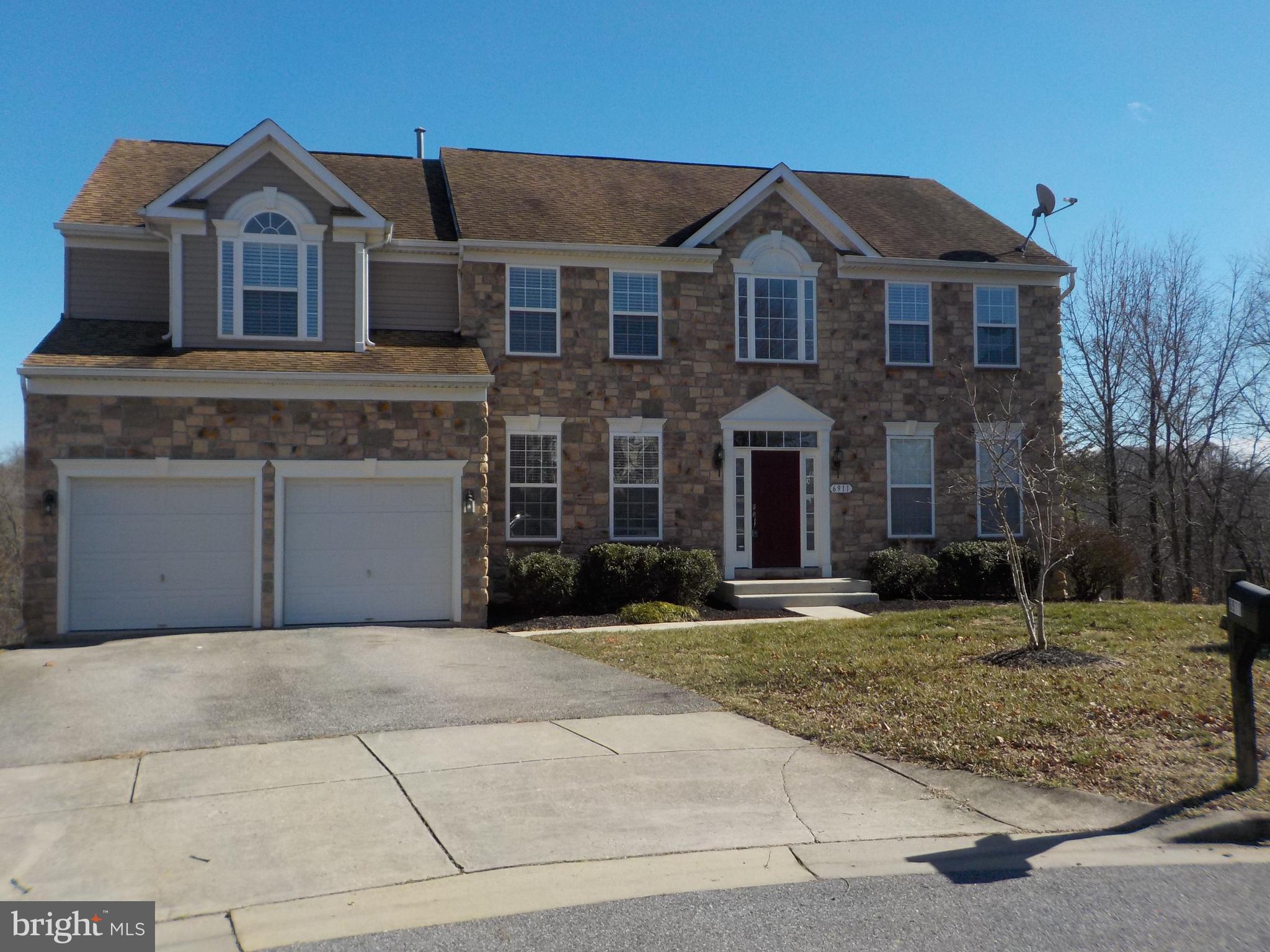 VERY NICE 4 BEDROOM 3 1/2 BATH ON CUL DE SAC IN CLINTON, MD.! FIRST FLOOR HAS A LIVING ROOM, DINING ROOM, SUPER LARGE KITCHEN, FAMILY ROOM WITH FIREPLACE, LARGE SUNROOM, OFFICE, HALF BATH AND A LAUNDRY ROOM! 2ND FLOOR HAS 4 BEDROOMS AND 3 BATHS. THE PRIMARY BEDROOM AND BATHROOM ARE FANTASTIC IN SIZE AND LAYOUT. TWO CAR ATTACHED GARAGE! REAR YARD IS GREAT!