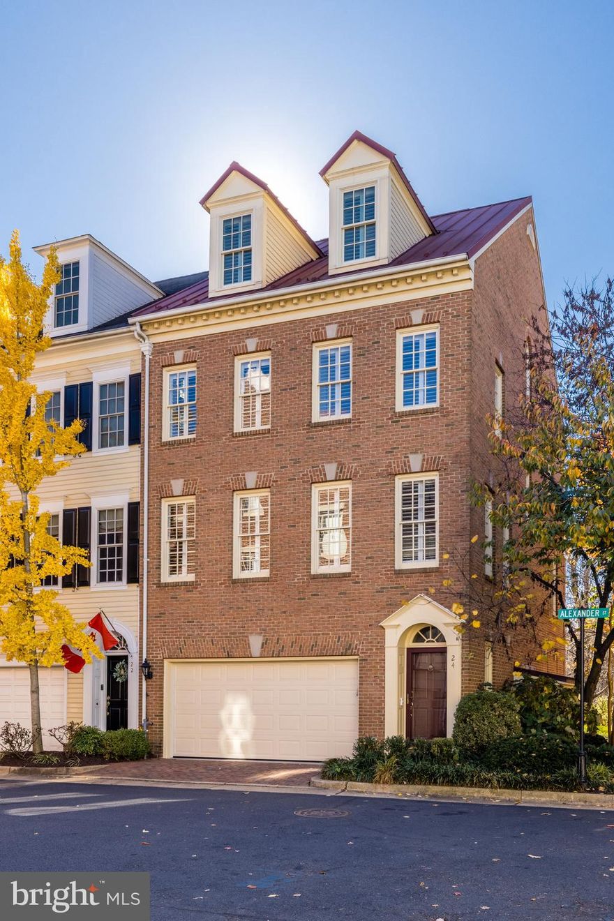 Flooded with natural light, this spacious 3-bedroom 3.5-bath brick end townhouse in Fords Landing offers a renovated open kitchen with an adjoining sitting room plus breakfast area overlooking mature trees, 3 gas fireplaces and river views from two rear decks.  The kitchen was totally renovated 2 years ago with new custom white cabinetry including a large pantry with pull-out drawers,  new appliances including an induction range and an island with overhang and seating.  Handsome custom built-ins in the living room and lower level family room provide ample space for books, framed photos and artistic collections.  There are custom wood plantation shutters throughout the house.  The spacious primary suite is an ideal retreat with vaulted ceilings, a sitting area with fireplace, French doors to a private balcony and a luxurious bath offering dual sinks, a jetted tub and separate shower plus two walk-in closets.  Two additional en suite guest rooms contribute to gracious living.  The lower level family room features beautiful wood paneling, sconces, a built-in desk plus there is access to the brick patio.  You also see a glimpse of the river from this lower level.  A two-car garage completes this fine residence which is within walking distance to many exceptional restaurants and specialty shops.