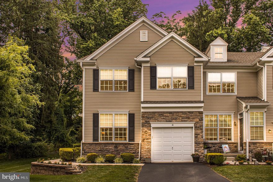 Introducing 10 Jamies Court, a truly remarkable end unit nestled in the highly sought-after Whispering Pines community of Warminster, PA. This rarely available gem offers an exceptional living experience with its desirable location that is close to everything you need.

Step inside this inviting residence and be greeted by an open floor plan that seamlessly blends functionality and style. The spacious layout creates an atmosphere of warmth and comfort, making it perfect for both relaxing and entertaining.

One of the highlights of this home is its stunning wooded views that provide a sense of tranquility and natural beauty. Imagine waking up to the sight of lush trees and enjoying the serenity of your surroundings.

The thoughtfully designed features and finishes throughout enhance the overall appeal of this residence. From the well-appointed kitchen that steps out onto a private balcony where you can enjoy the scenery, to the cozy living spaces, every detail has been carefully considered to create a harmonious and inviting ambiance. Upon entering this lovely home, you will immediately appreciate the open floor plan. The first floor features a large living room, dining room, recessed lighting, hardwood floors, crown molding, a powder room for your guests, and a two-story family room with a wall of windows that allow ample natural light to illuminate the space. The upper floor offers three generously sized bedrooms, including a lovely primary suite with two large closets.

The full basement is partially finished and great for play room, home gym or additional storage.  It's roughed out for an additional bathroom.  Just add your finishing touches! 

Whispering Pines offers a delightful community atmosphere, where residents can enjoy the convenience of nearby amenities, shopping, dining, and entertainment options. This is an opportunity to embrace a lifestyle of comfort and convenience in a highly desirable location.

Don't miss the chance to make 10 Jamies Court your own. Experience the beauty of this end unit, the serene wooded views, and the welcoming community that awaits you.