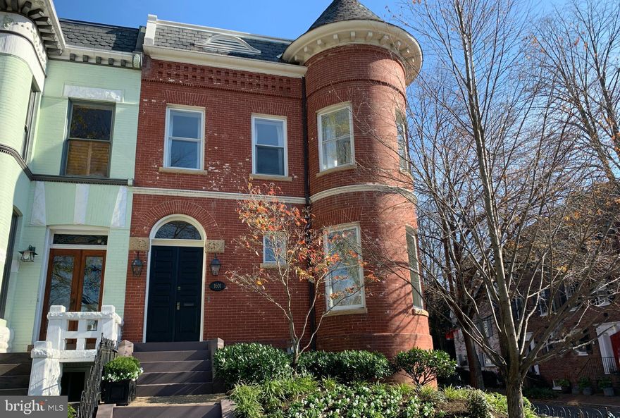 HISTORIC 4BR/4FB/2 .5BAs IN TURNKEY CONDITION W/ GARAGE, LUXE PRIMARY SUITE W/TWO WALK-IN CLOSETS, CHEF'S KITCHEN  WITH LARGE ISLAND AND FAMILY ROOM AND FIREPLACE, LARGE TERRACE, THREE FINISHED LEVELS WITH HIGH CEILINGS,  TWO FIREPLACES, LIGHT AND AIRY THROUGHOUT INCLUDING  LOWER LEVEL RECREATION ROOM W/WET BAR, 480+ BOTTLE WINE CELLAR, SEPARATE ENTRANCE, GUEST SUITE. STUNNING ARCHITECTURAL DETAILS THROUGHOUT INCLUDING TURRET ON ALL LEVELS, THREE SIDES OF LARGE WINDOWS WITH SUNNY AND OPEN  VISTAS, HARDWOOD FLOORS ON ALL THREE LEVELS--TWO BLOCKS TO WISCONSIN AVENUE SHOPS AND RESTAURANTS.