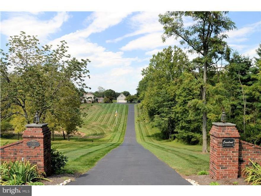 Incredible, unique property in the heart of Upper Makefield with tennis courts, in-ground pool with  outdoor gourmet kitchen and covered porch, pond with fountain and carriage house. As you make your way down the long driveway, you pass the pond with fountain and stone retention wall, tennis courts and drive up to this stunning home that backs to 100 acres of preserved space and farmland. Enter this sun drenched home that has been renovated with lovely views out every window. Beautiful gourmet kitchen with fireplace in breakfast room and views of outdoor pool, stone outdoor kitchen/bar and cabana house. Enormous family room with stone fireplace with a different set of incomparable views. Graceful living room and dining room complete the first floor. Upstairs is a sumptuous master suite with outdoor covered balcony and brick fireplace to enjoy the long distance views. Four additional spacious bedrooms and a hall bath complete the upper level. Finished lower level with full bath and a bedroom, game room, family room and gym. Outside is an oasis that has stunning hardscaping, landscaping, a covered porch, a cabana with full bath that is currently being used an a study/office. The outdoor gourmet kitchen/bar has a gas grill, granite countertops, warming drawer with additional burners, refrigerator, sink, built in tv and stunning finishes.  Additionally, there is a two bedroom carriage ranch house at this property that has been updated with new kitchen and 2 new baths with covered porch on the front of the house. Perfect for in laws, family or guest house. Two car detached garage with possibility of future loft and two car attached garage. Truly a house built for entertaining, privacy and incredible views from every portion of the property. Natural pond feeds into small waterfall and creek. Stunning Property! Additional full bath in pool cabana, additional bedroom(6th) in finished lower level.