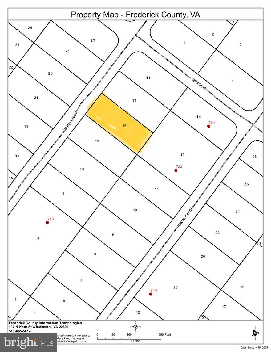 Lot 12 is approximately .24 acres. Adjoining lot 11 Panther ( .25 acres) is also listed for sale. There is no sign on the property, property has not been surveyed and property corners are not marked. HOA has an address of lot as 720 Panther Dr. Located close to the cross streets of Panther Dr. And Krag Dr. I would recommend getting on Frederick County GIS maps to explore location of the lot better. No soil testing has been conducted to determine suitability for a septic system, leaving you the opportunity to tailor development to your needs.

This lot is ideal for those looking to build their dream home or for neighbors seeking to expand their property. Imagine increasing your yard space, creating additional storage, or even adding a detached garage—subject to local zoning and HOA guidelines, of course.

Whether you're envisioning a private retreat, a hub for outdoor activities, or a blank slate for your dream project, this parcel offers a unique opportunity at an unbeatable price. Don’t miss the chance to secure your own piece of Wilde Acres!

HOA manages and maintains roads and common area. Yearly HOA fee for an unimproved lot is $385 per lot. If owner owns connecting lots buyer may have the opportunity to consolidate the lots into one single lot to decrease yearly HOA dues owed. 

All information is deemed to be accurate but buyer should do their own due diligence. HOA covenants and restrictions are located under documents.