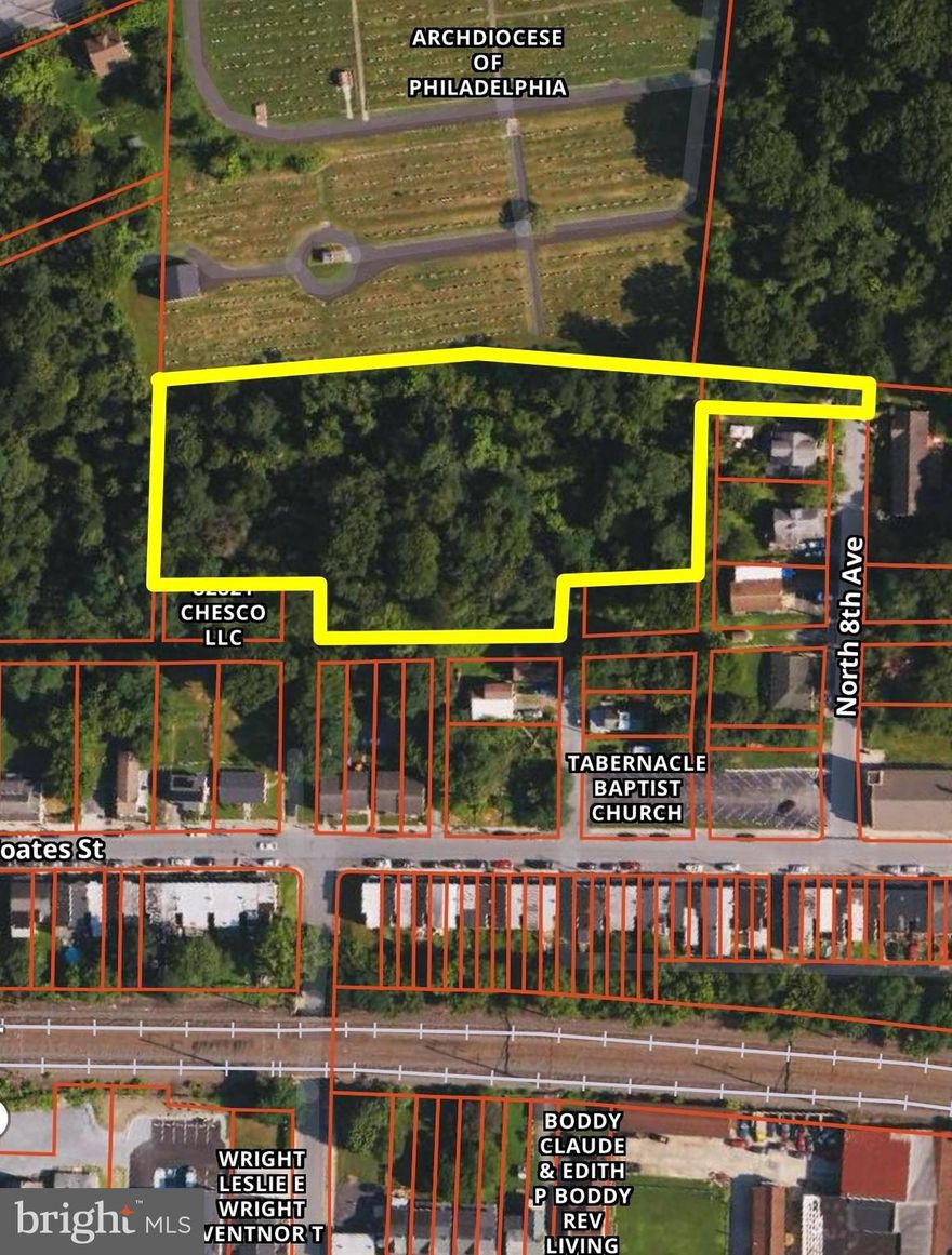 Hill Street is the private drive leading to the property!!  Excellent opportunity to build & design on a 2.4 acre lot located in Coatesville City bordering Valley Township. There are no builder tie-ins or HOA fees.  Public Water & Public Sewer are located on the street.  RN-1 zoning allows for single-family homes, townhomes, etc.  Buyer must confirm with Coatesville City for all possible uses of the property & to check for the access of 3 entrances - N Chester, Prospect & N Eighth Avenues.  When showing property, go to top of N 8th Ave to L on Hill St (Gravel Road).    Top of Lot is flat to be built on bordering City of Coatesville & Valley Township.  Easy access to major roadways, shopping, schools, restaurants & public transportation.